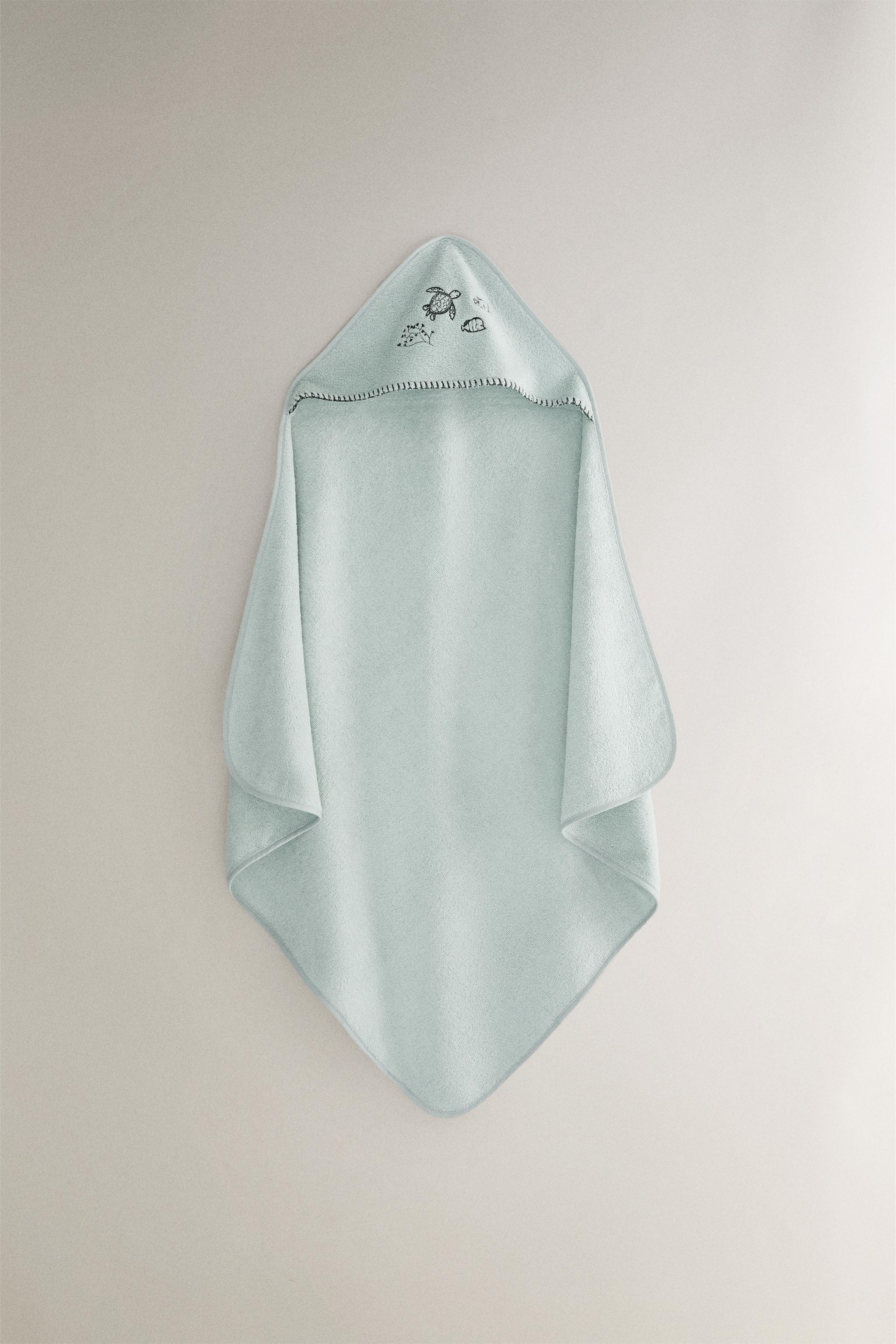 HOODED TROPICAL SEA BABY TOWEL