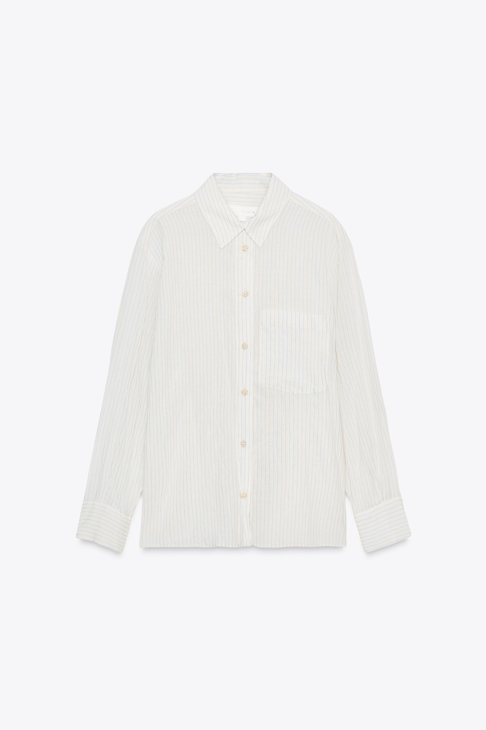 ZW COLLECTION WRINKLED STRIPED SHIRT
