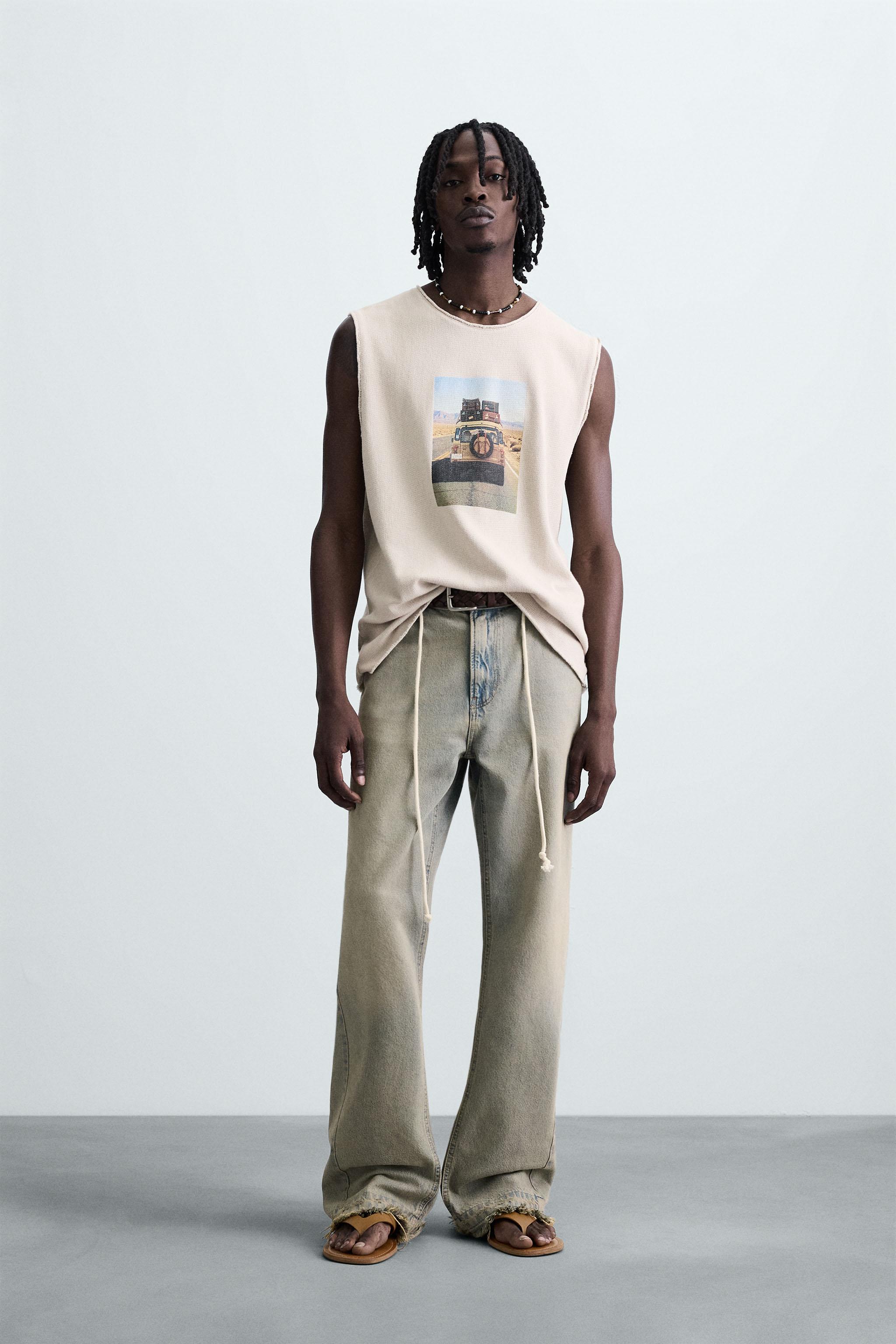 PRINTED KNIT TANK TOP