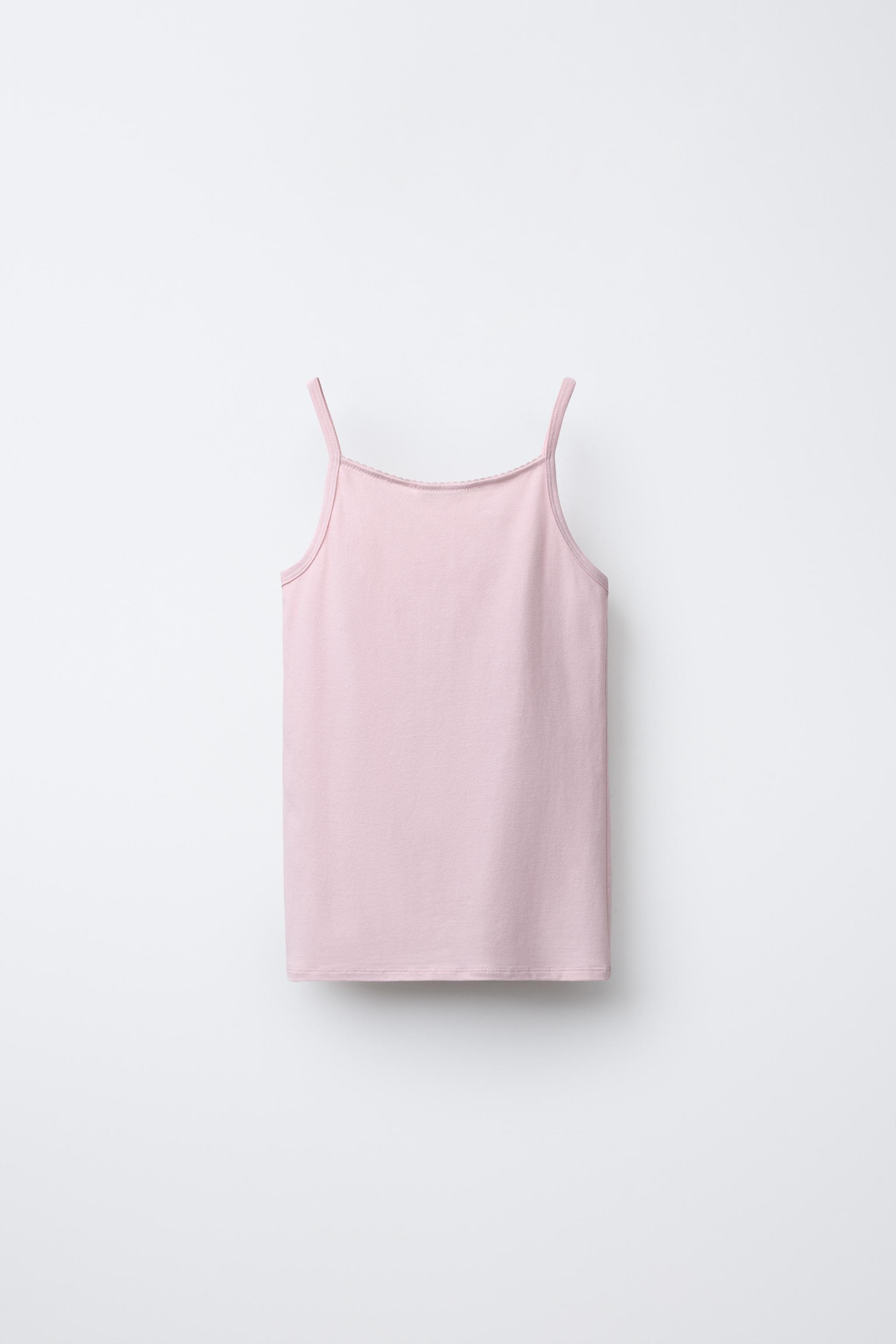 AGES 6-14/ TWO-PACK OF TANK TOPS WITH FLOWER DETAIL