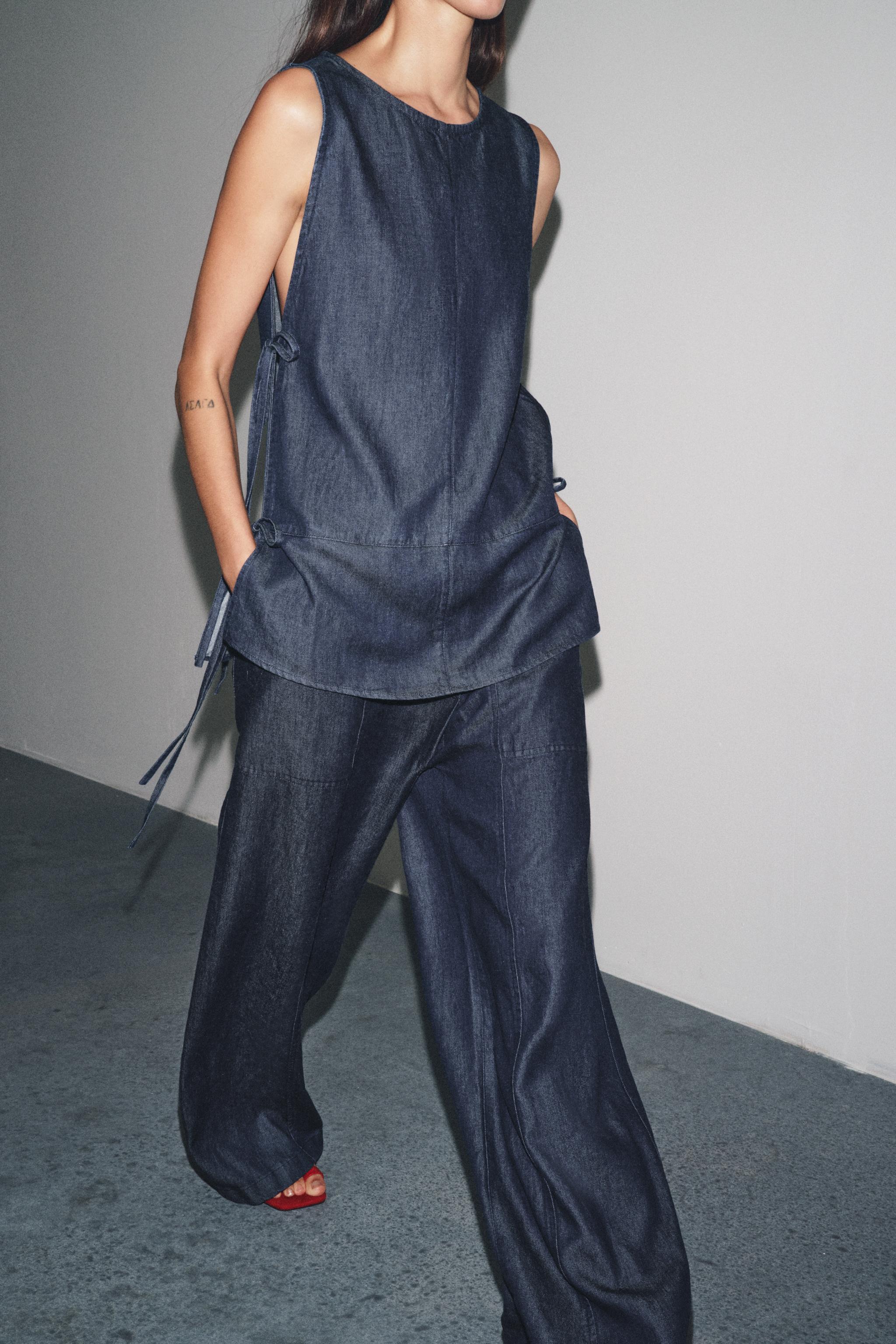 ZW COLLECTION CROSSOVER DENIM PANTS