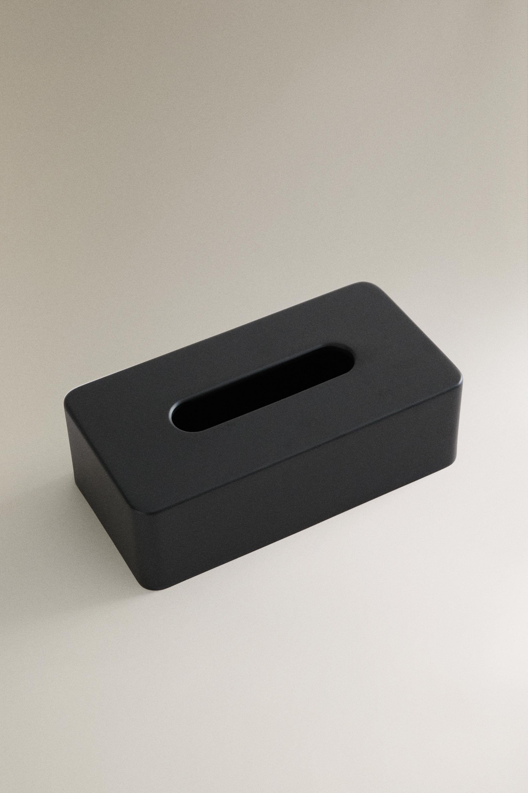BLACK RESIN TISSUE BOX