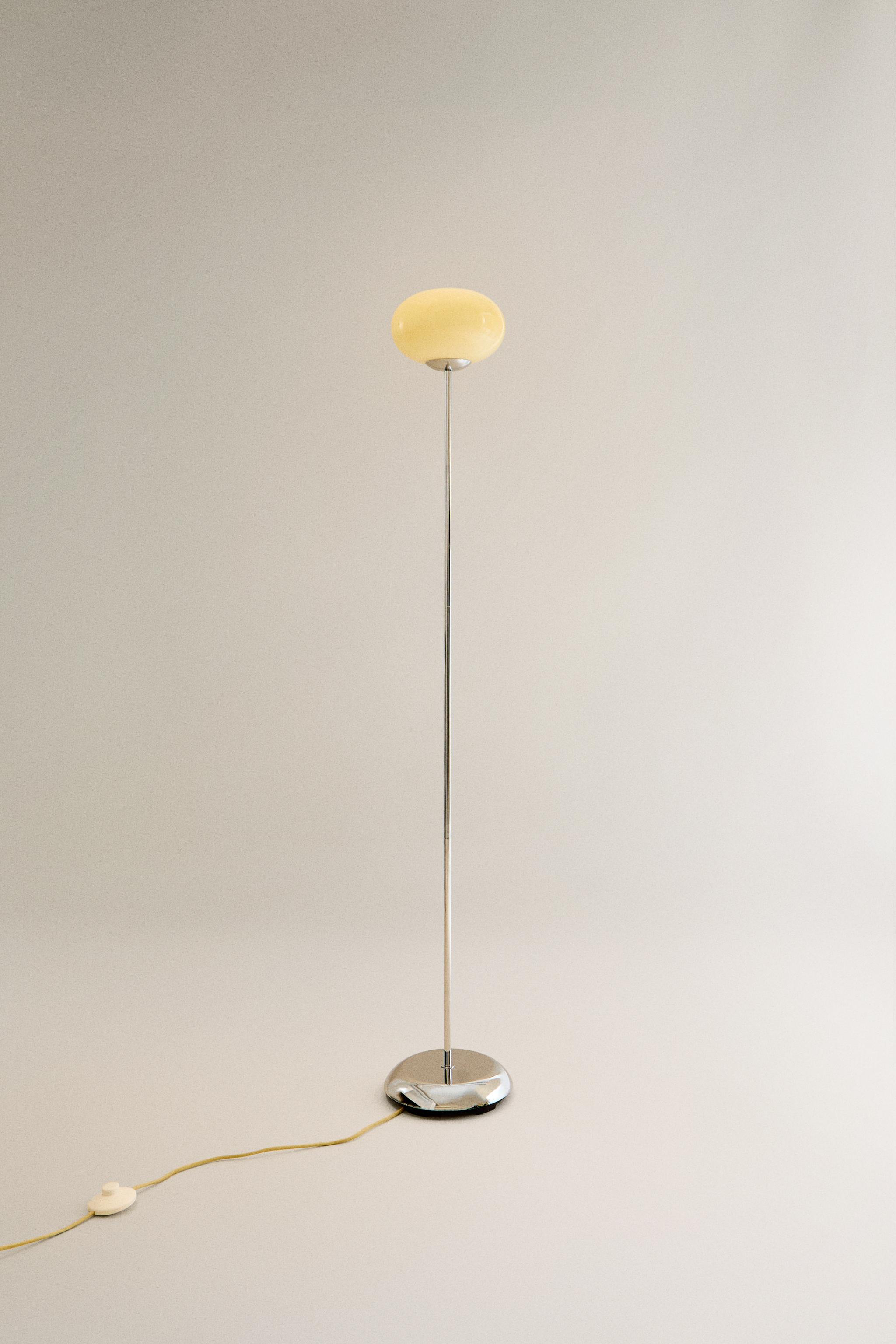 GLASS AND METAL FLOOR LAMP