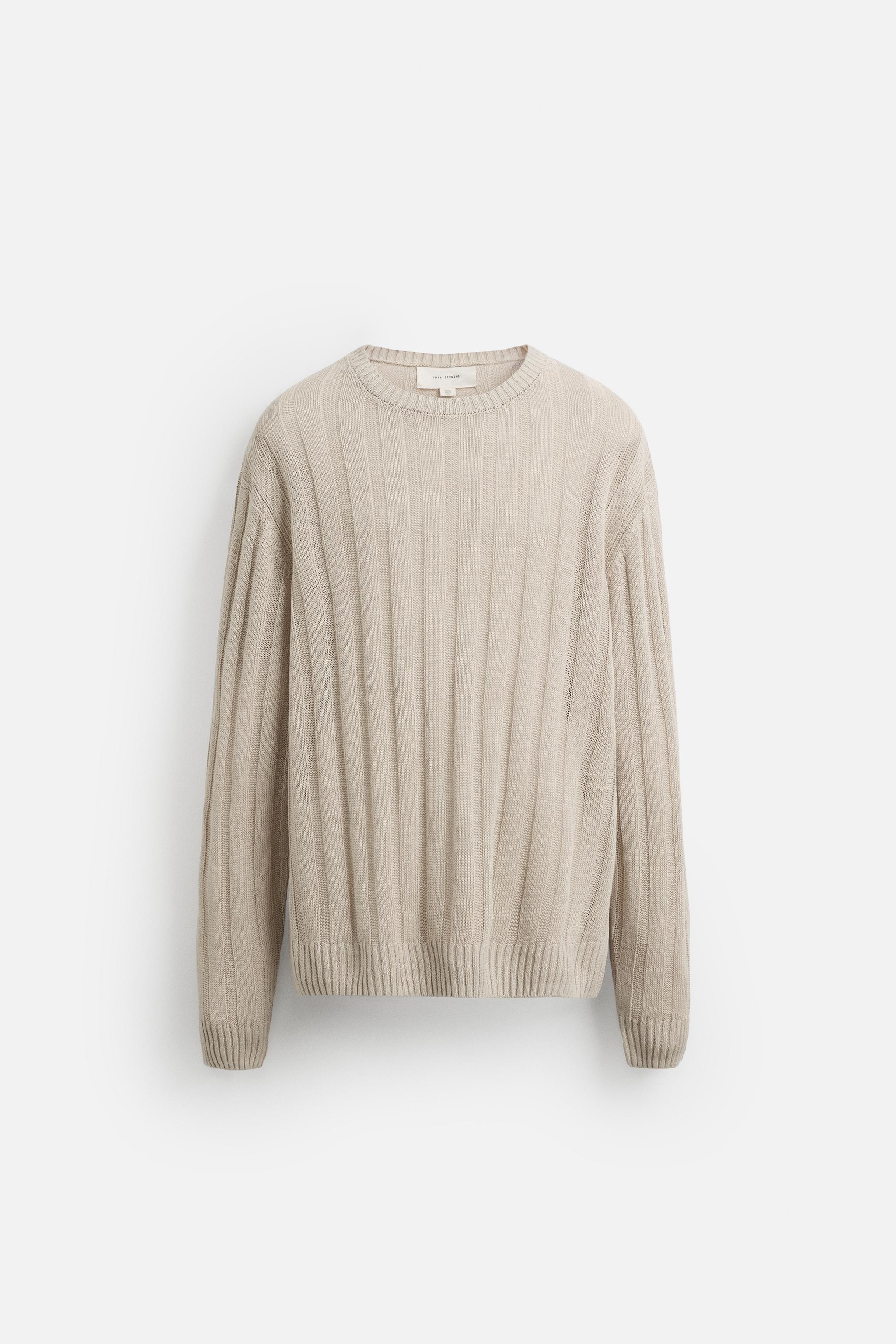 100% LINEN RIBBED SWEATER