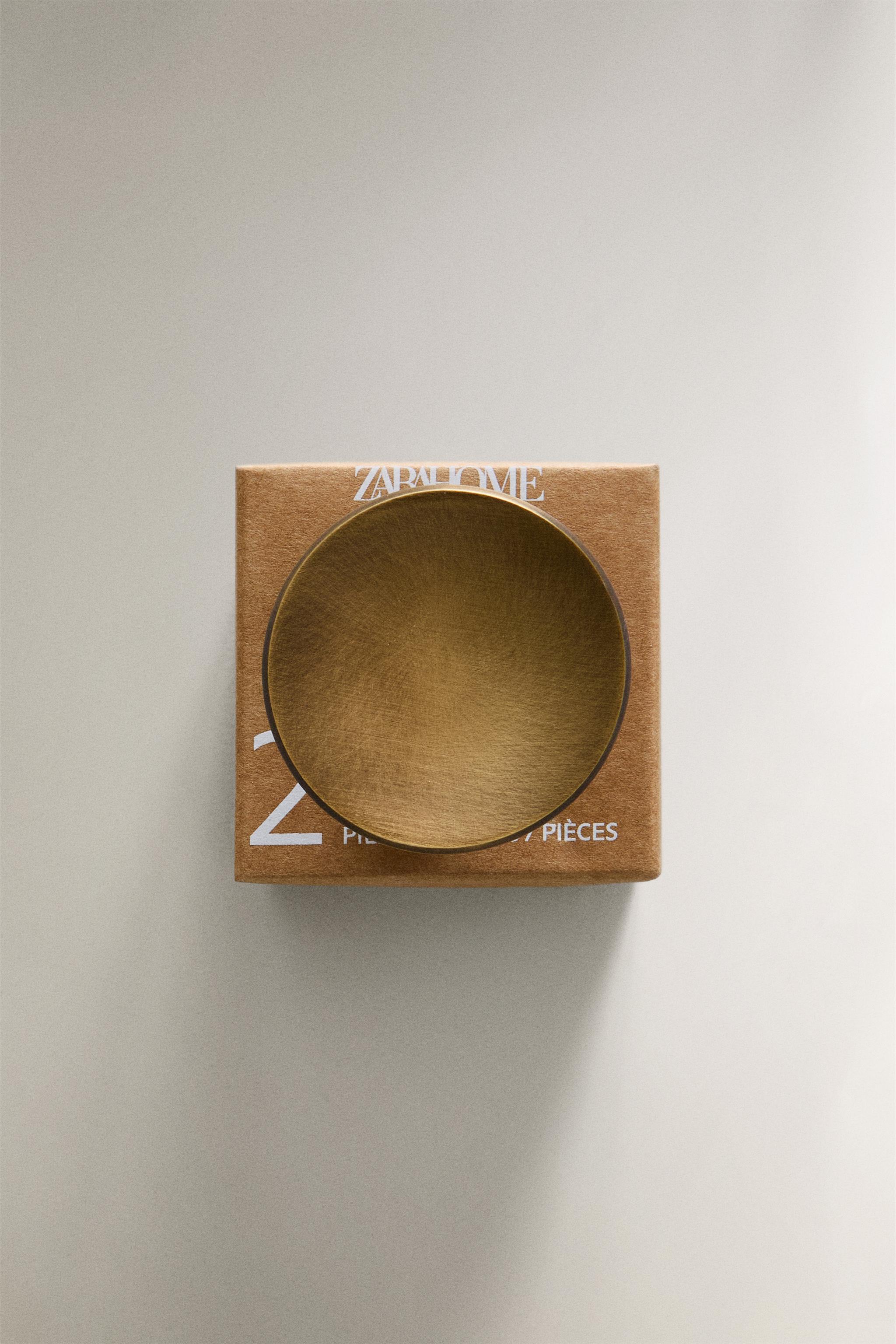 SET OF ROUND BRASS KNOBS (SET OF 2)