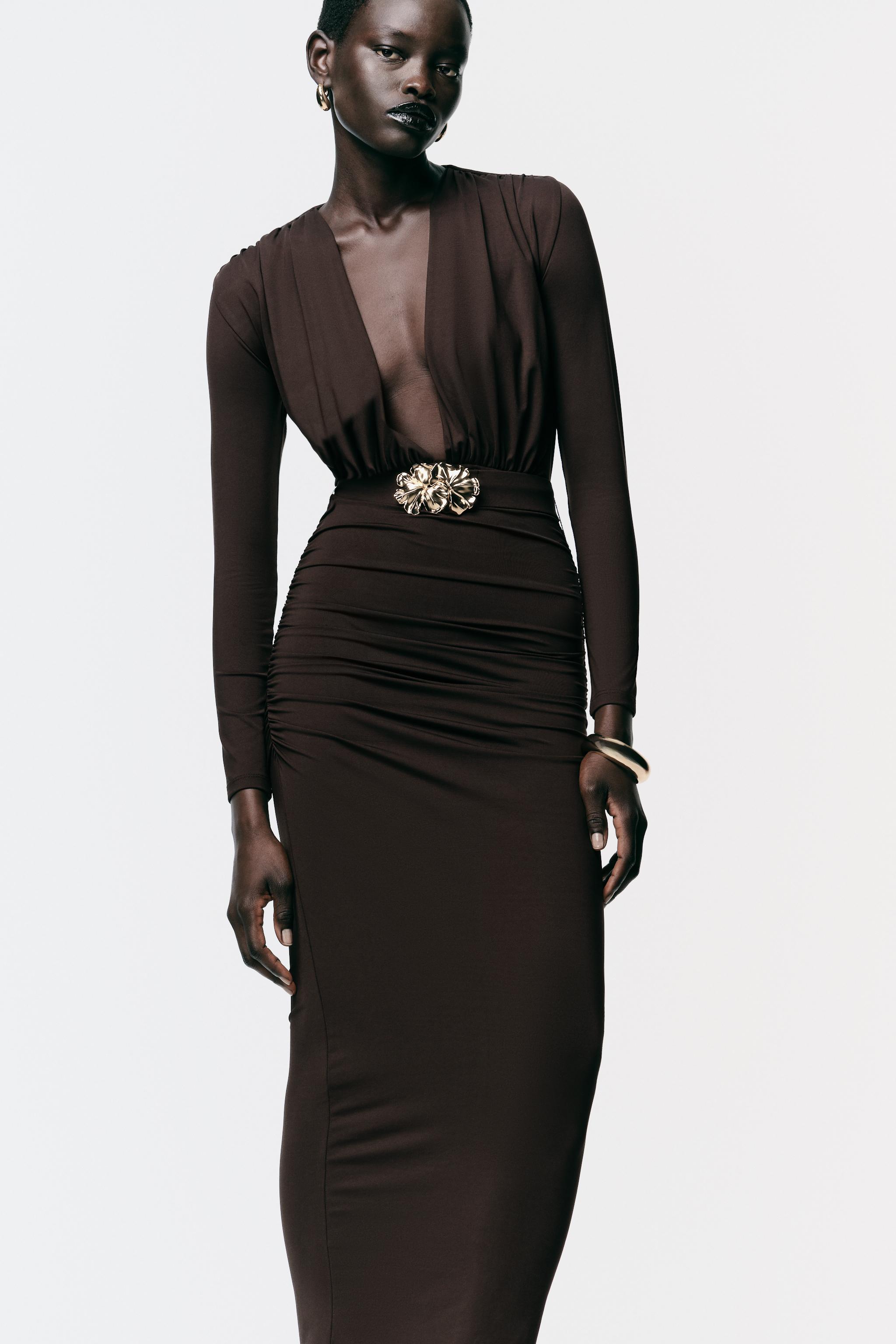 POLYAMIDE DRESS WITH HARDWARE BELT