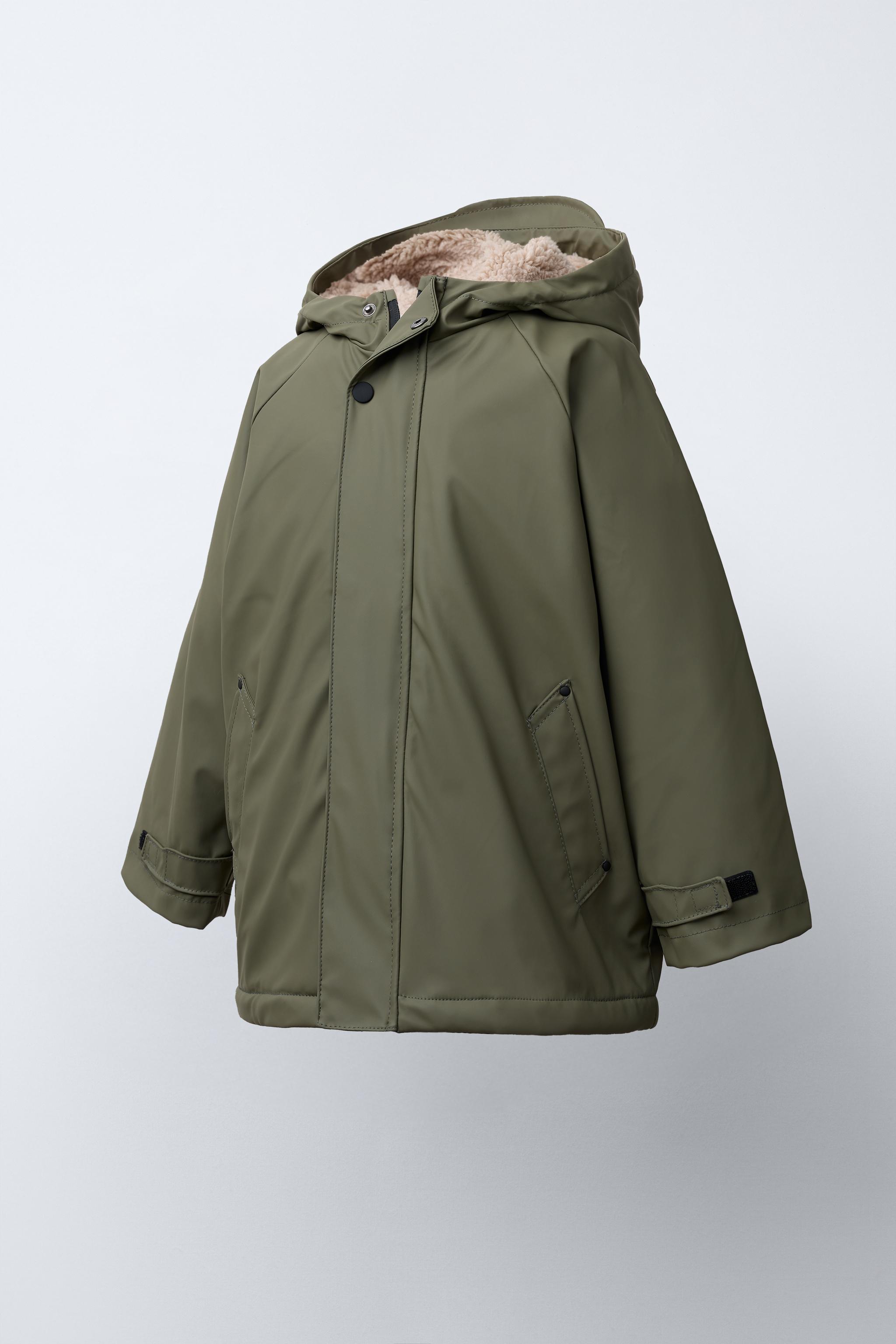 WATER REPELLENT FAUX SHEARLING COATED JACKET