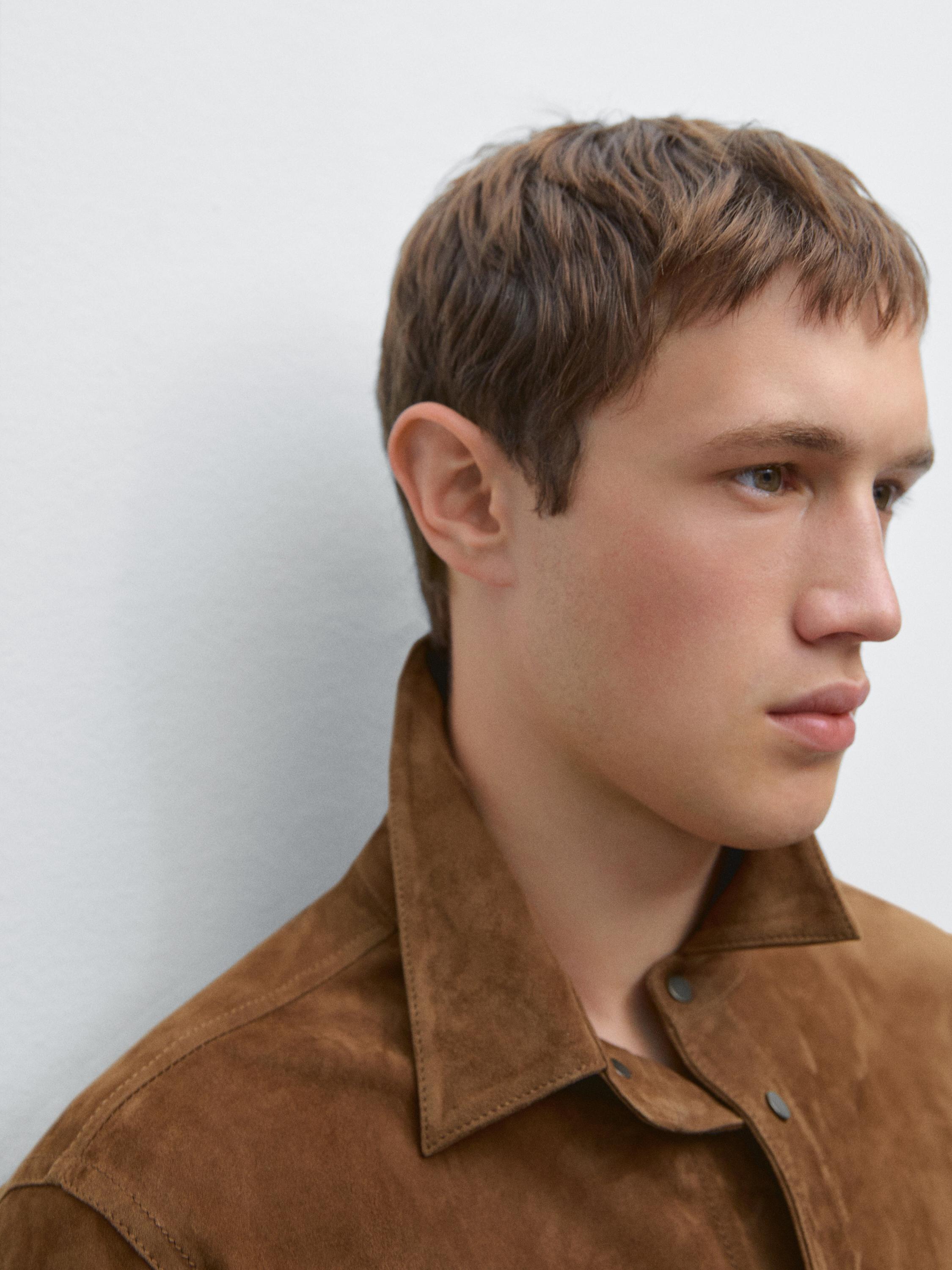 Lightweight suede leather shirt