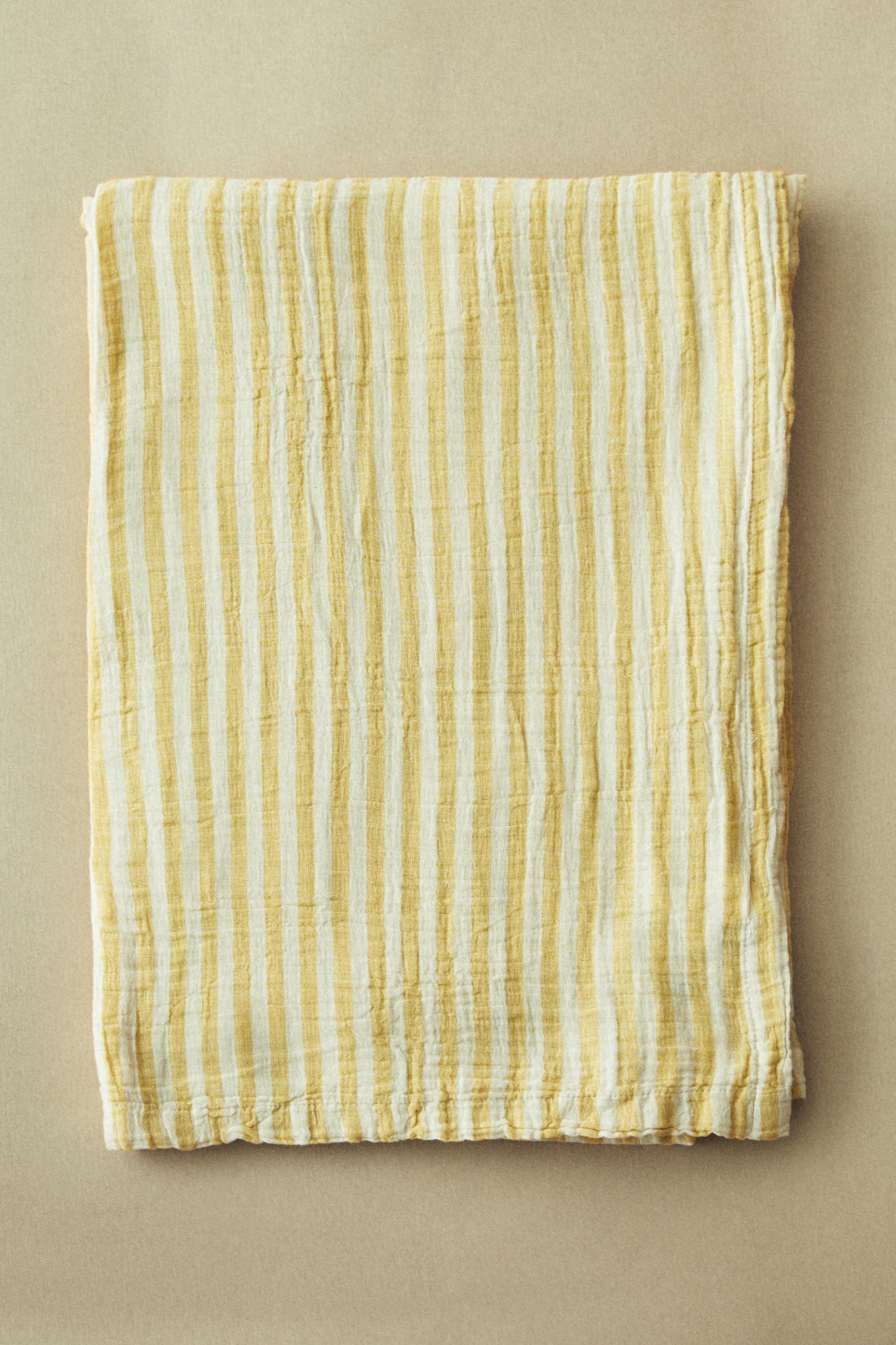 STRIPED COTTON MUSLIN BLANKET