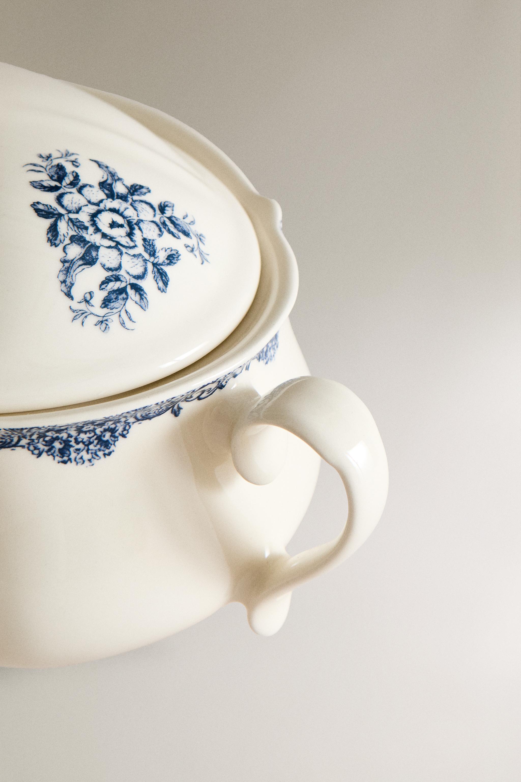 FLORAL EARTHENWARE TUREEN