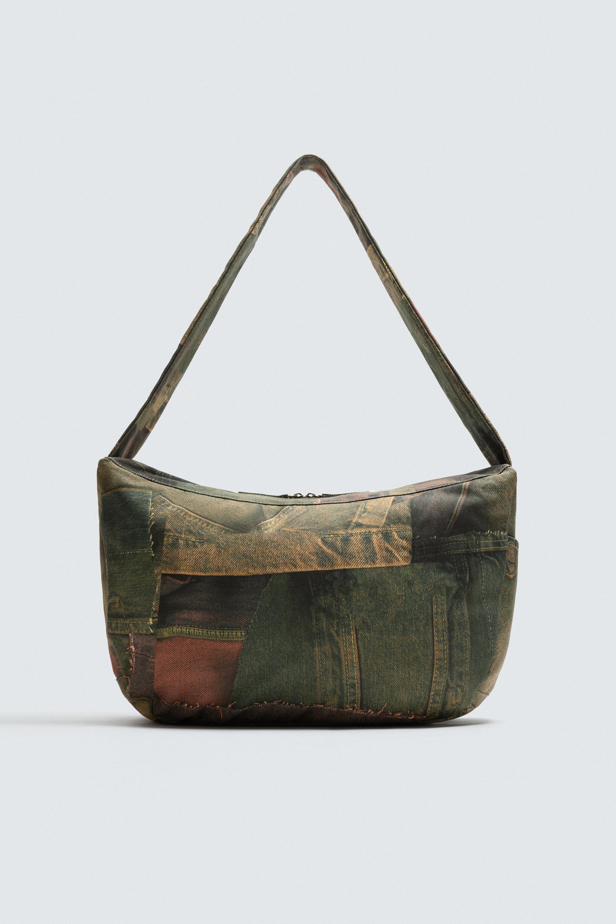 DENIM PRINT SHOULDER BAG