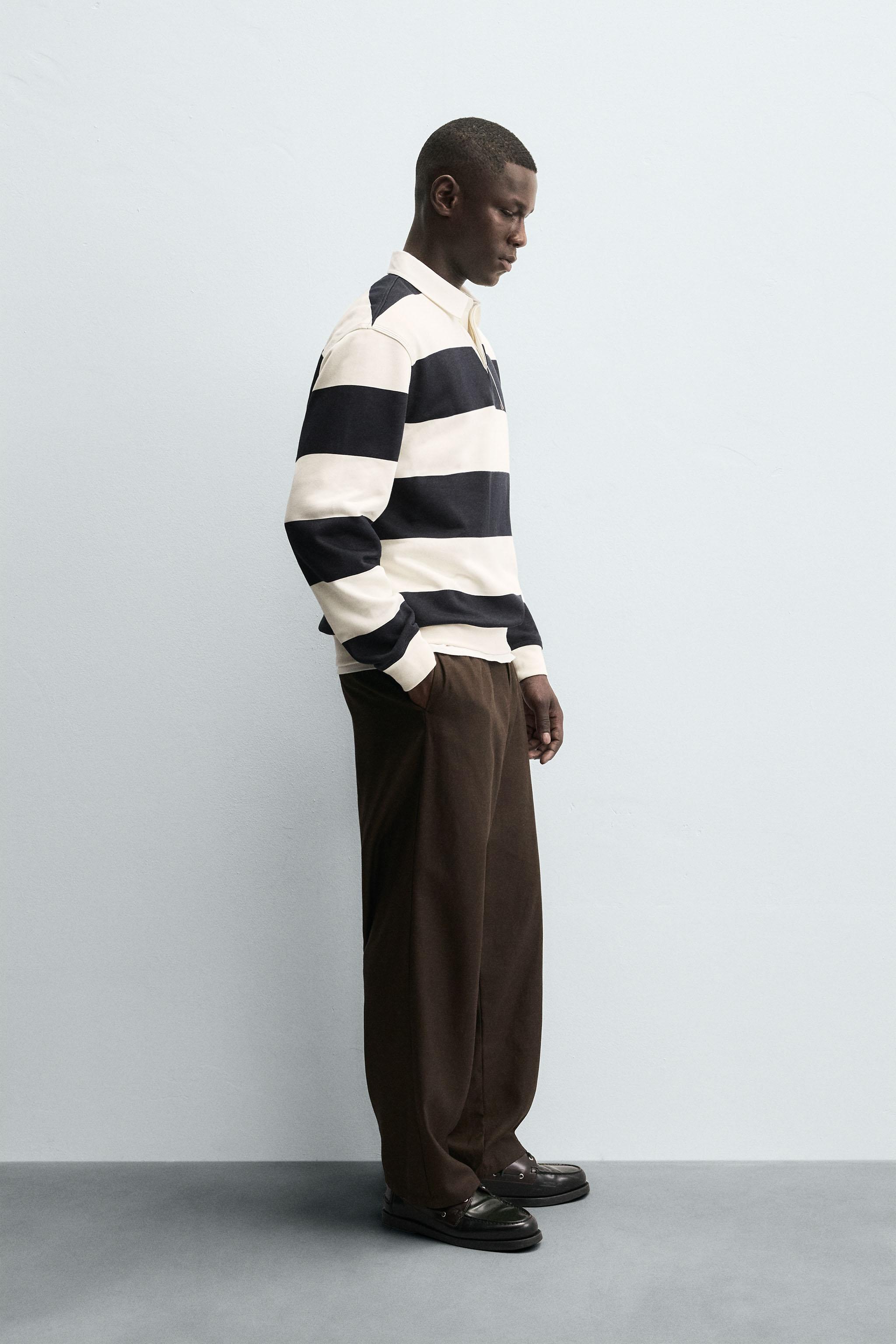 CONTRAST COLLAR POLO SWEATSHIRT