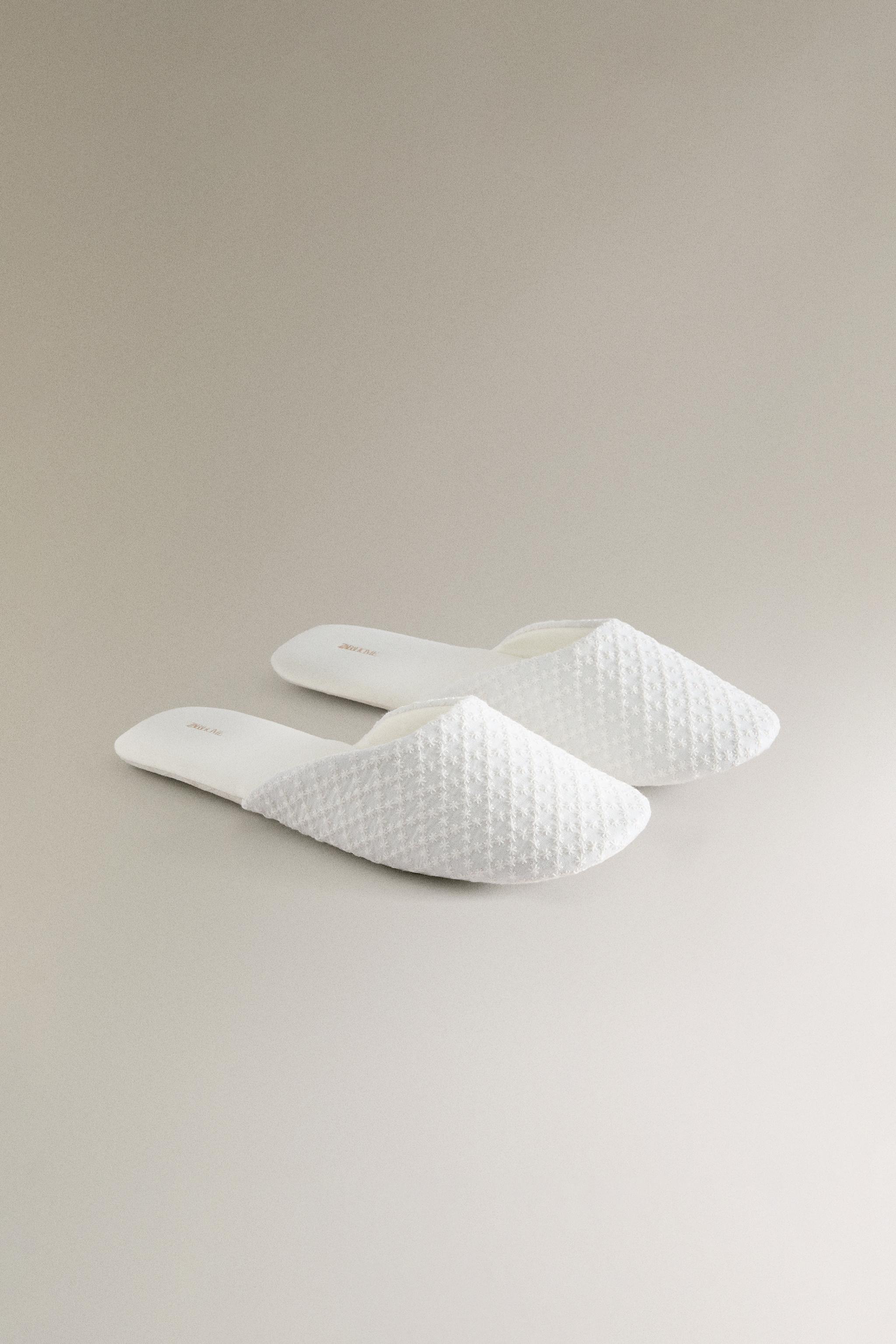PLUMETIS FABRIC SLIPPERS WITH SATEEN DETAIL