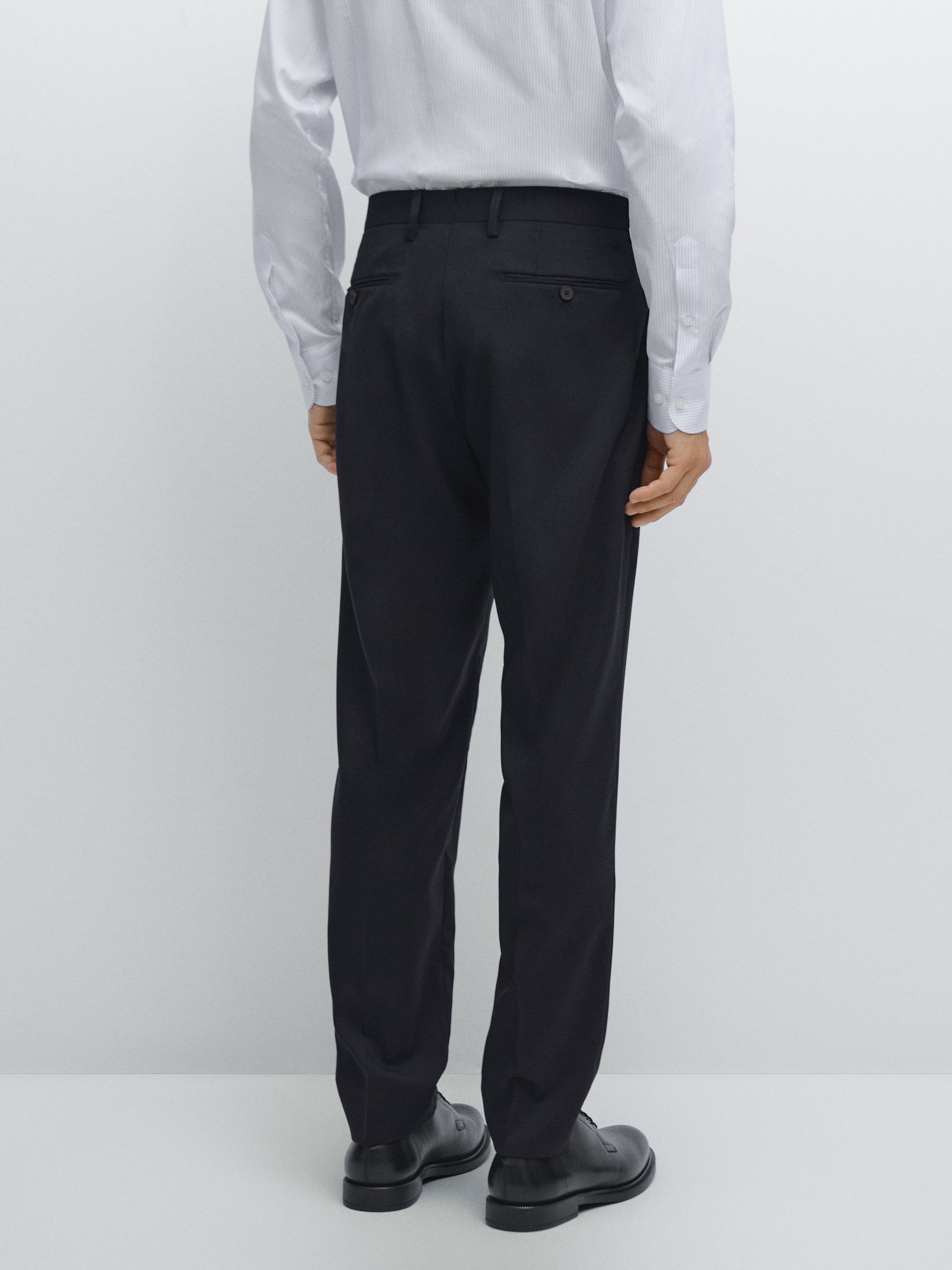 Wool blend suit trousers