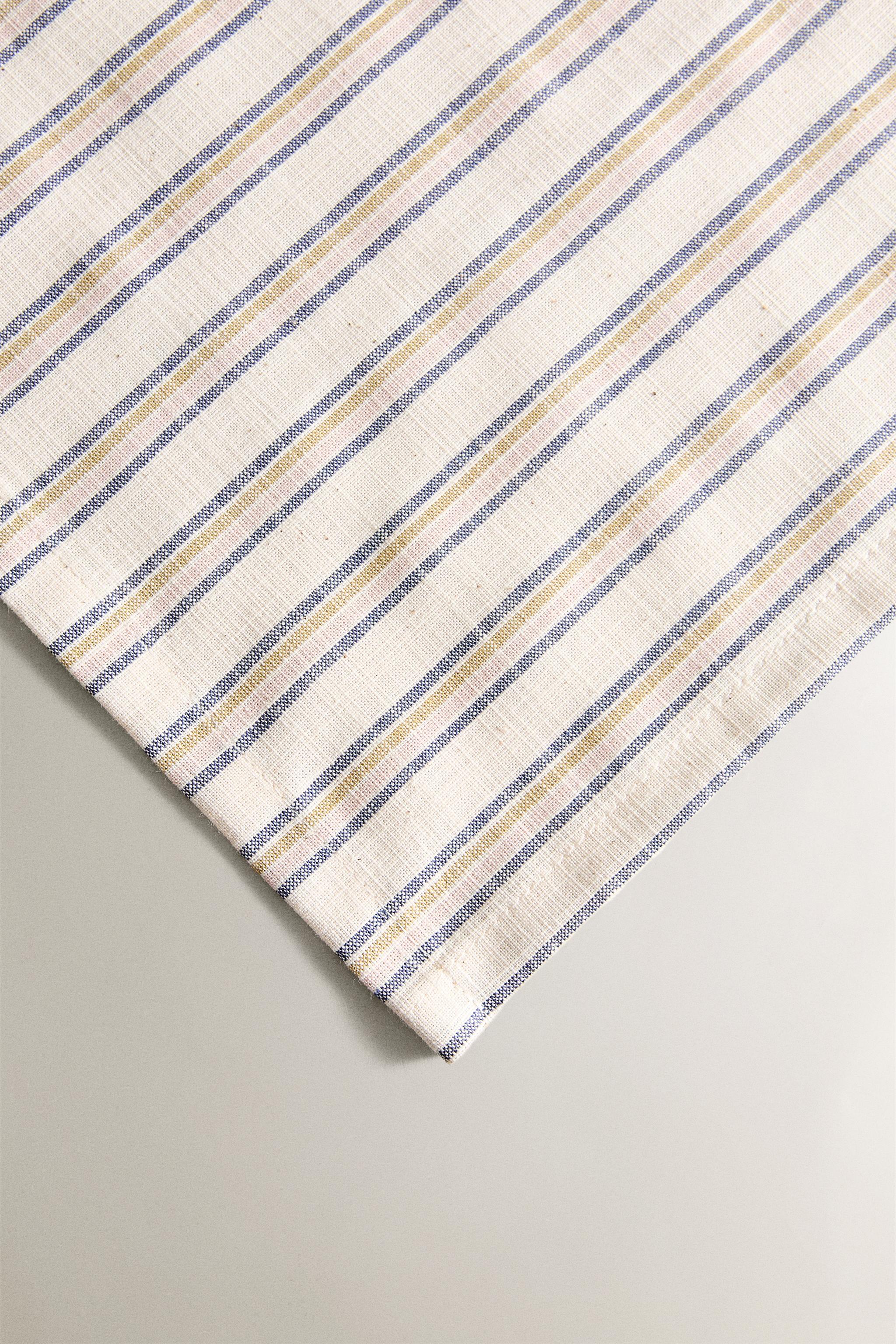 SET OF DYED THREAD STRIPED NAPKINS (SET OF 2)