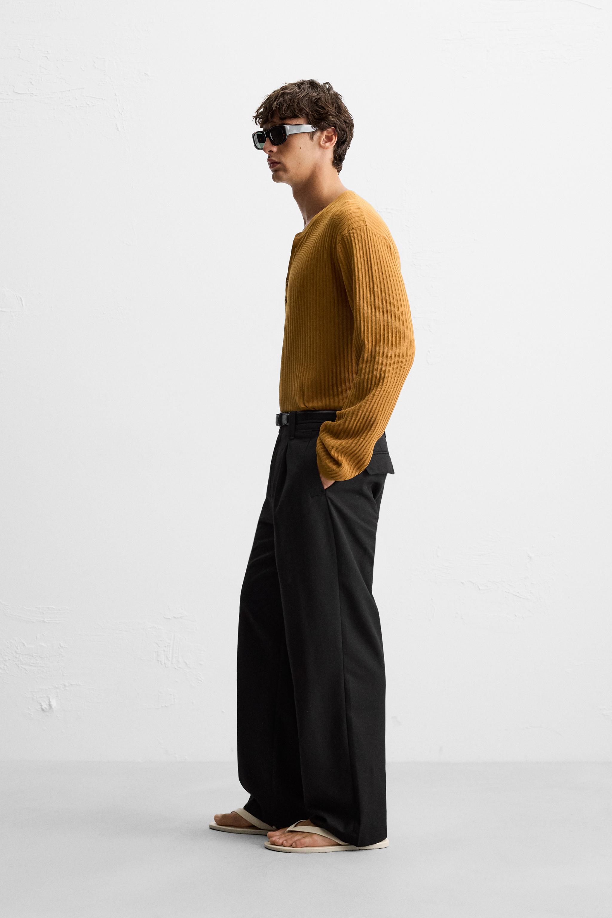 BUTTON NECK KNIT T-SHIRT