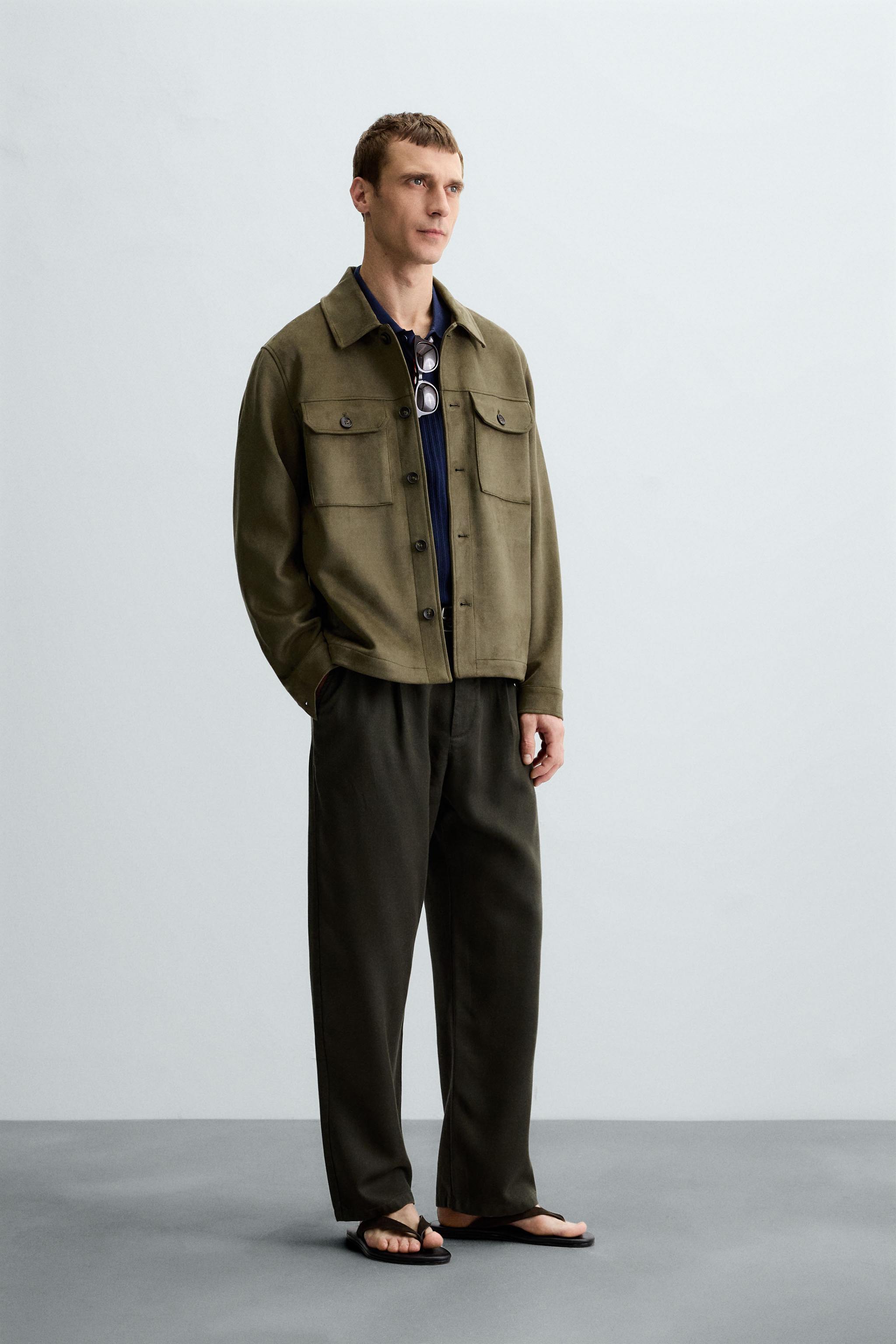 FAUX SUEDE OVERSHIRT