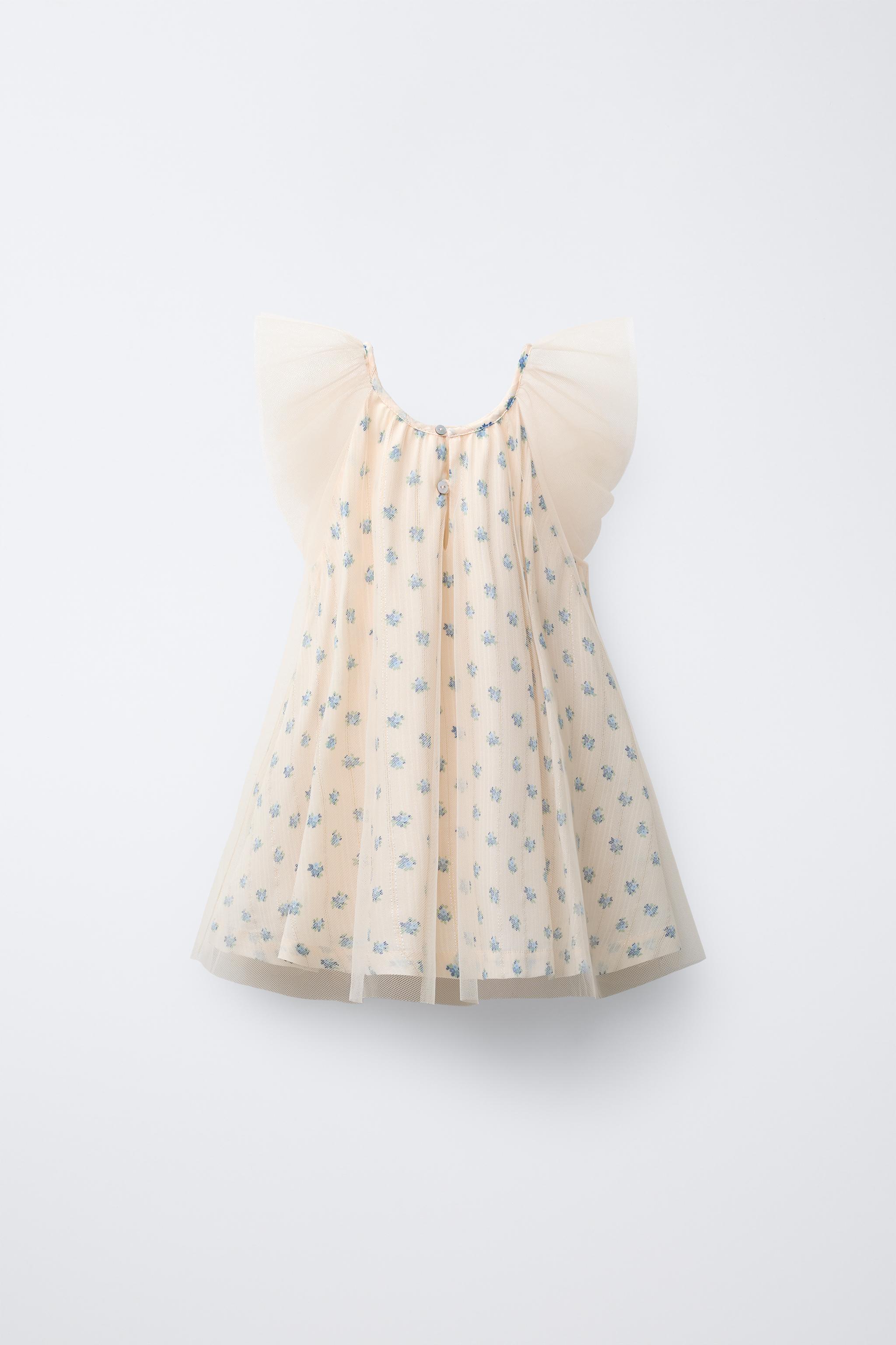 FLORAL PRINT TULLE COMBINATION DRESS