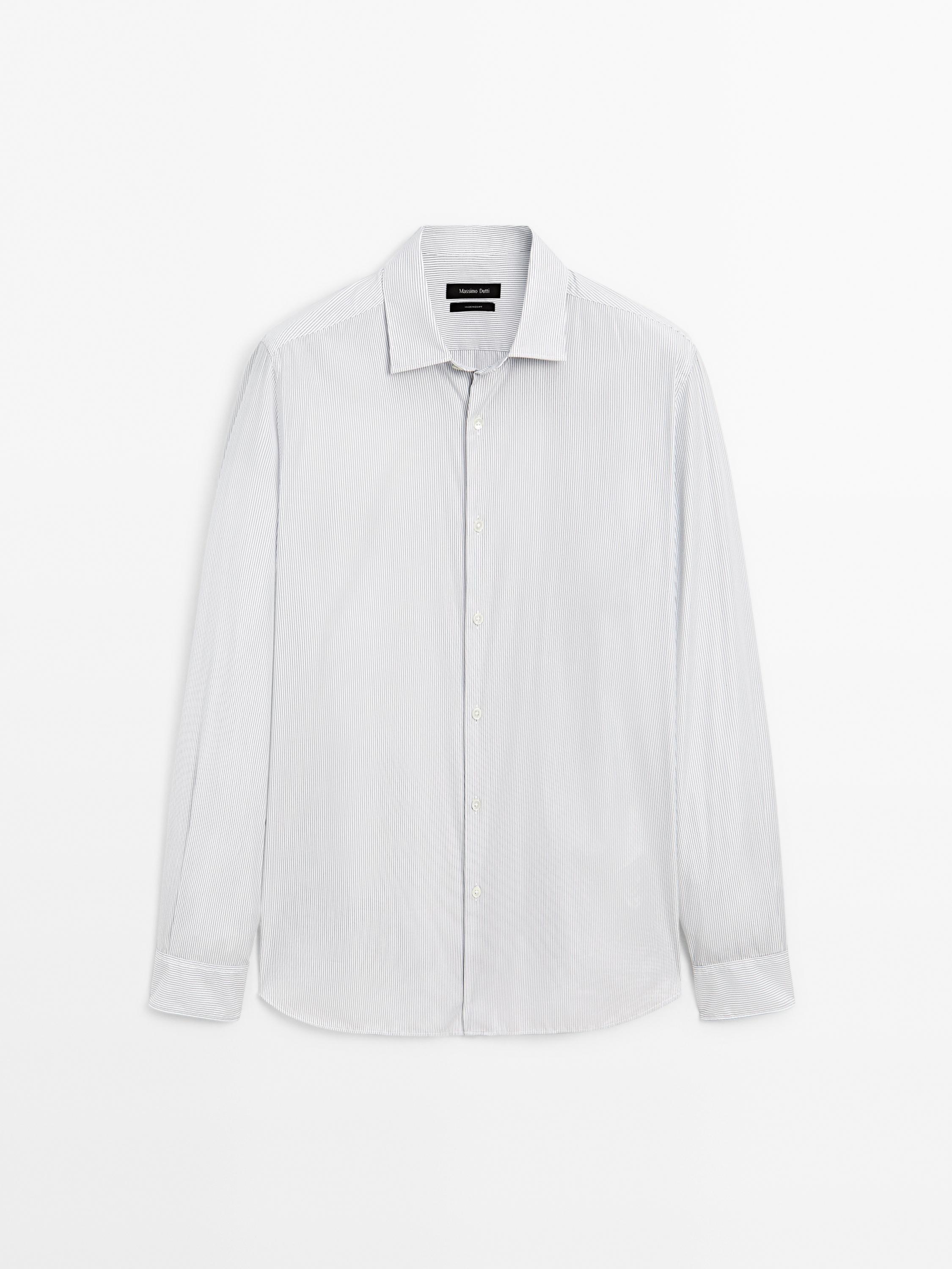 Regular fit micro-striped shirt