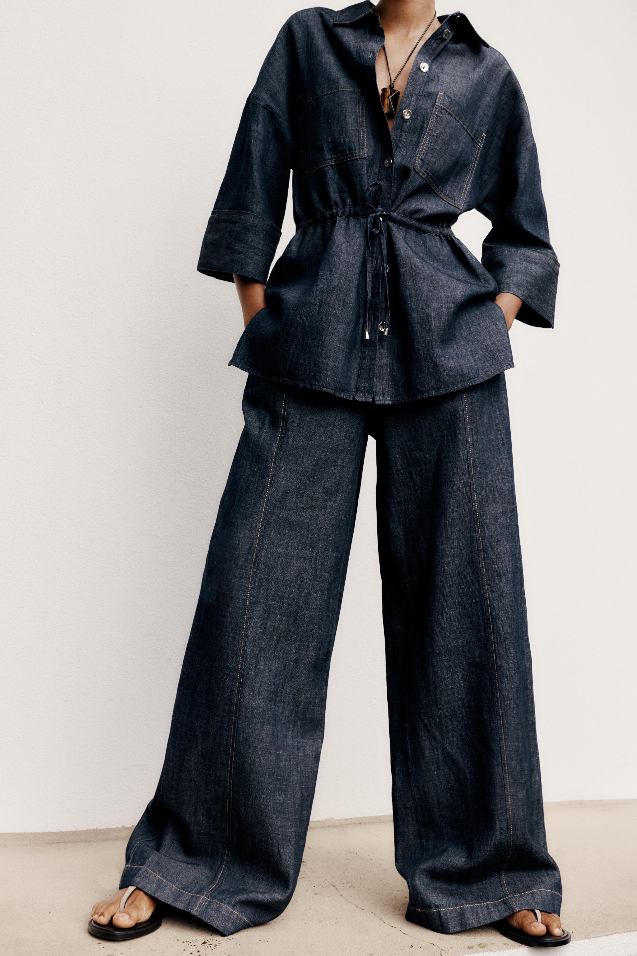 WIDE LEG LINEN PANTS