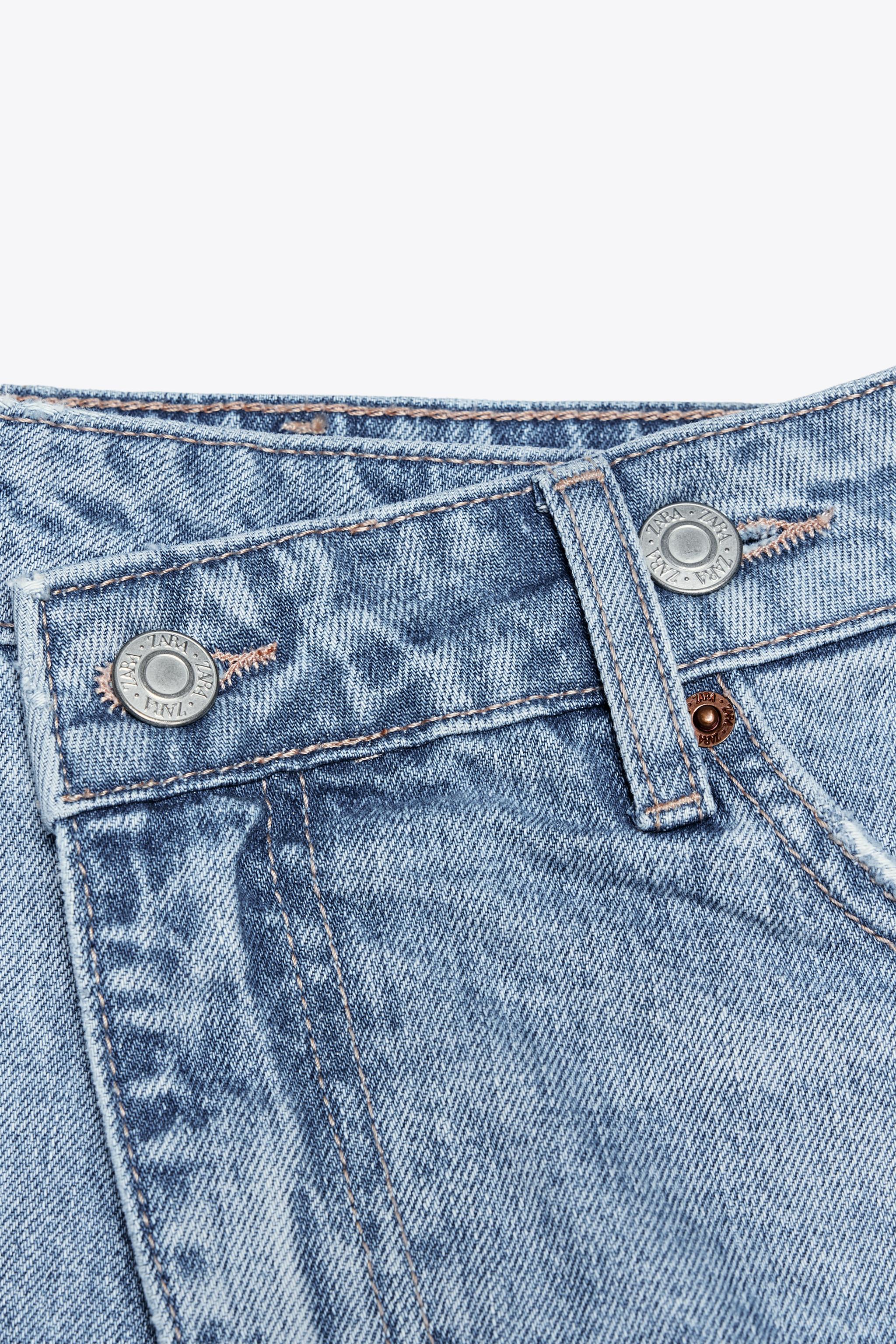 HIGH-RISE CROSS WAIST MOM FIT TRF DENIM SHORTS