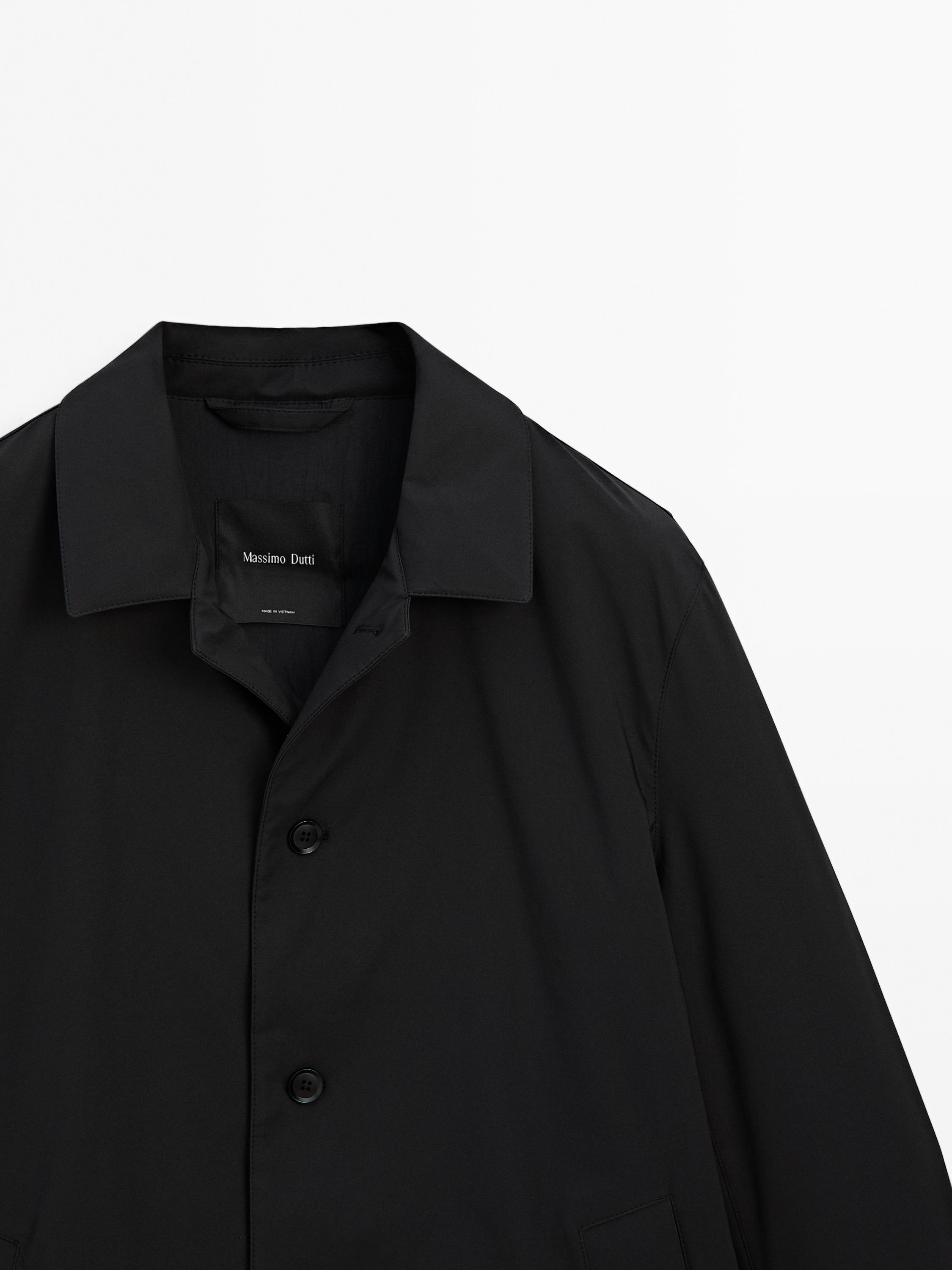 Water-repellent fabric trench coat