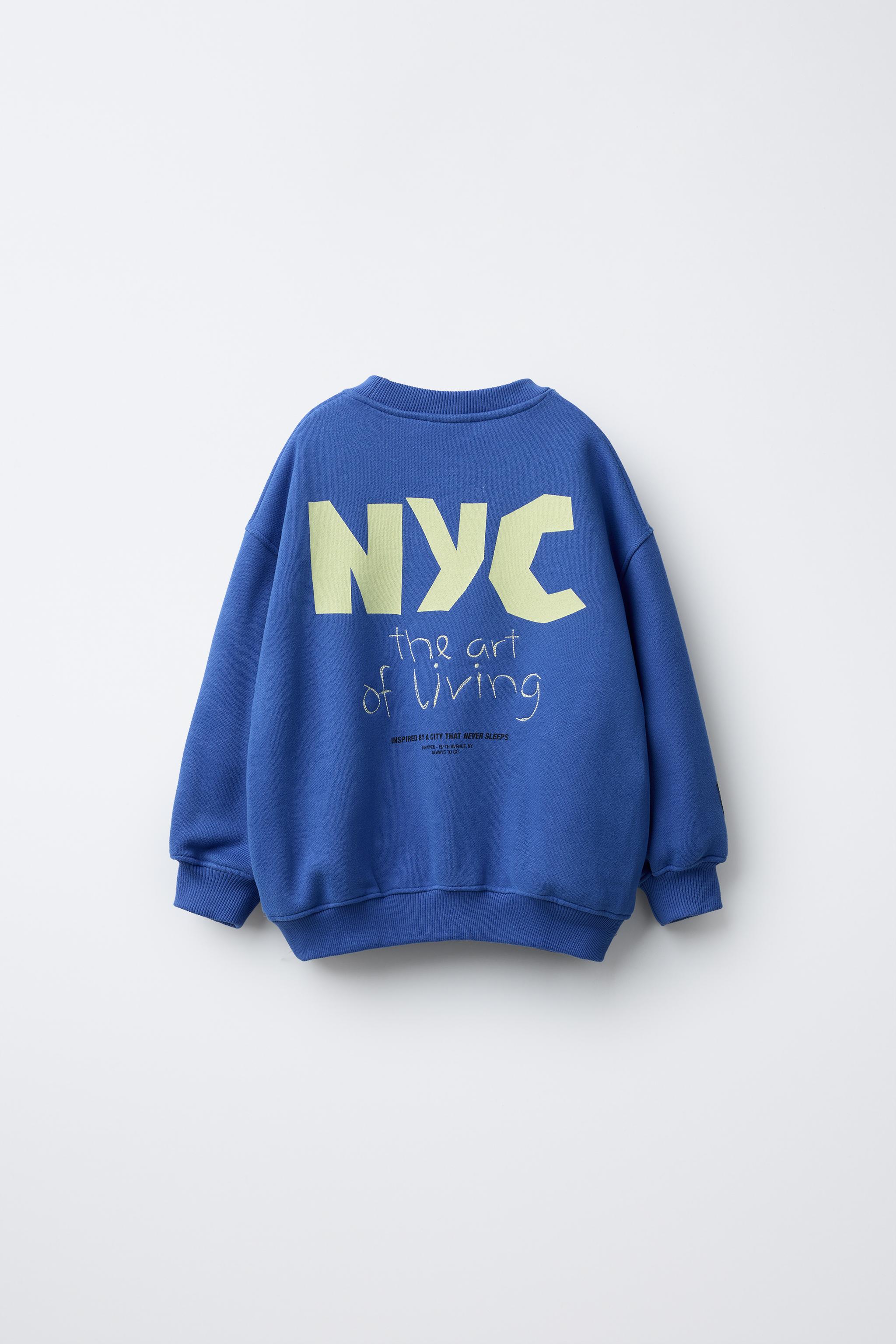 NYC EMBROIDERED TEXT SWEATSHIRT