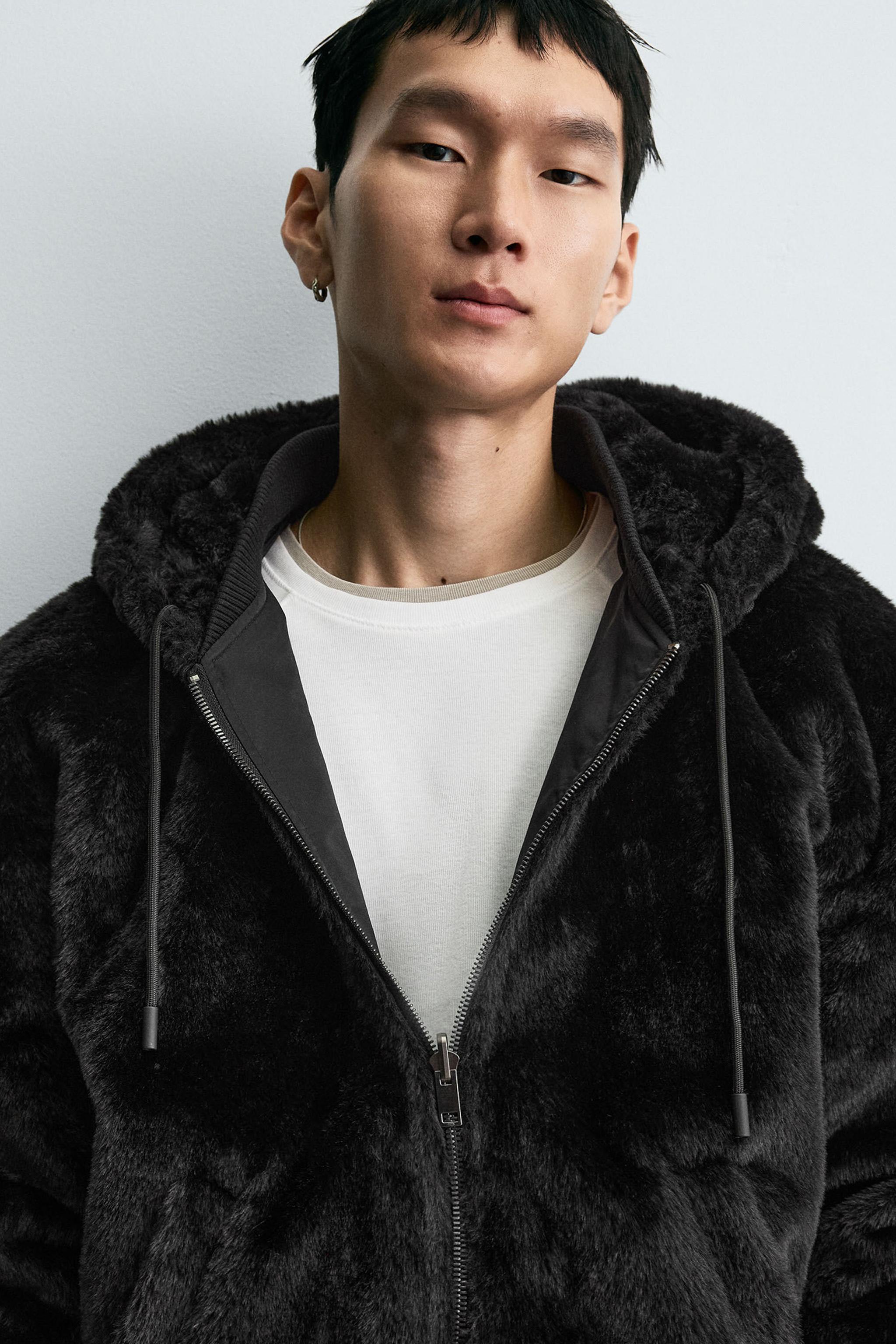 REVERSIBLE FAUX FUR BOMBER JACKET