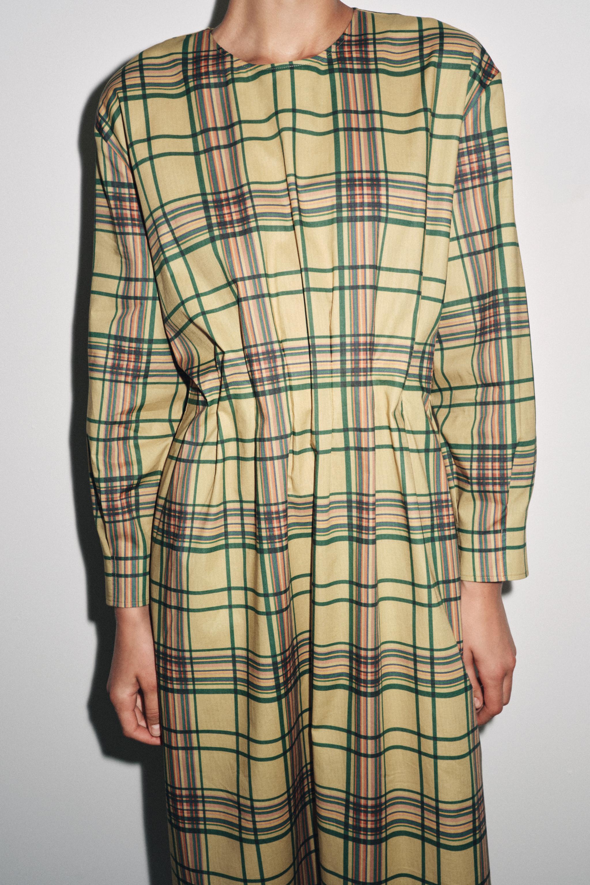 ZW COLLECTION PLAID MIDI DRESS