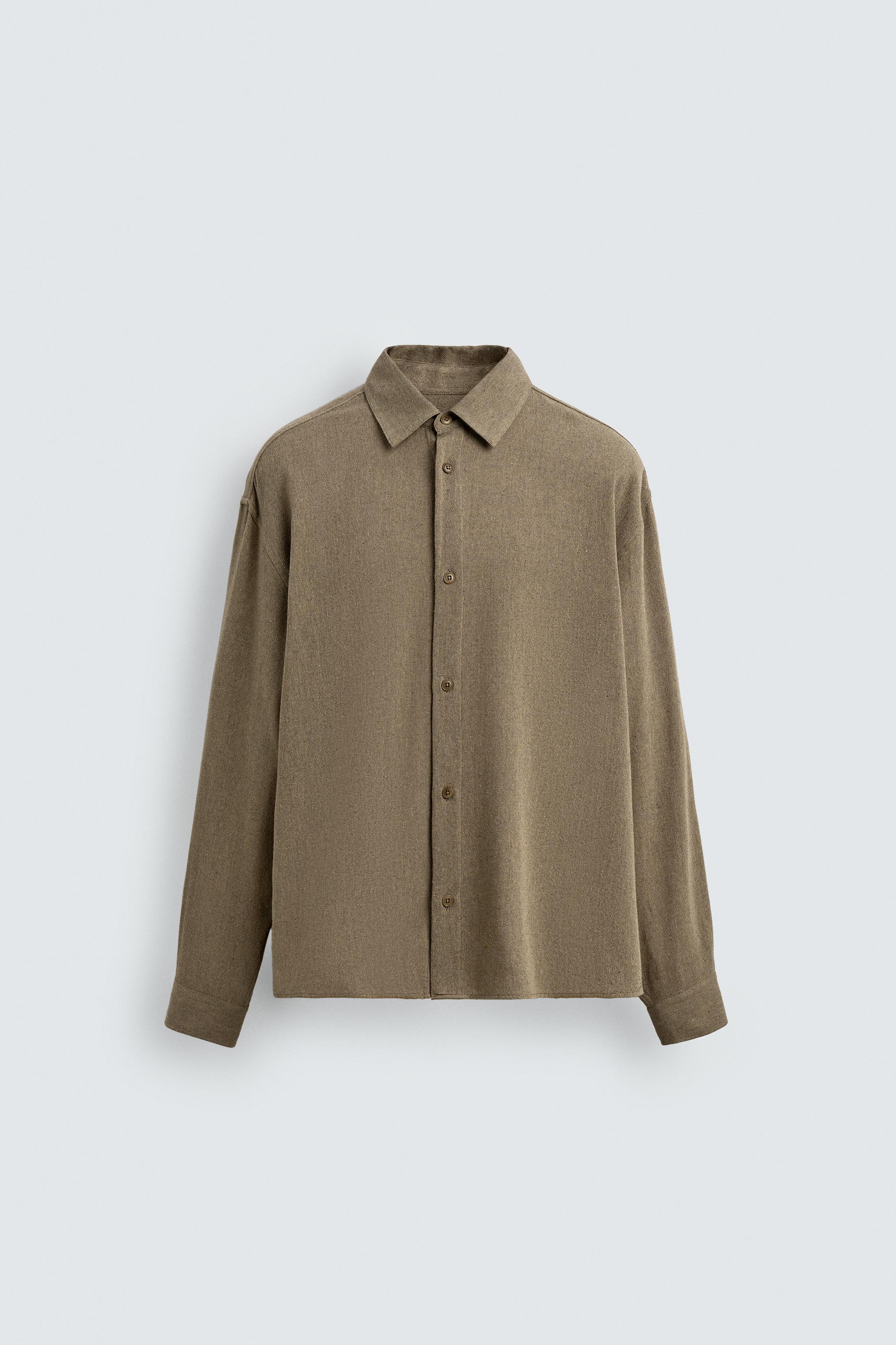 TEXTURED COTTON BLEND SHIRT