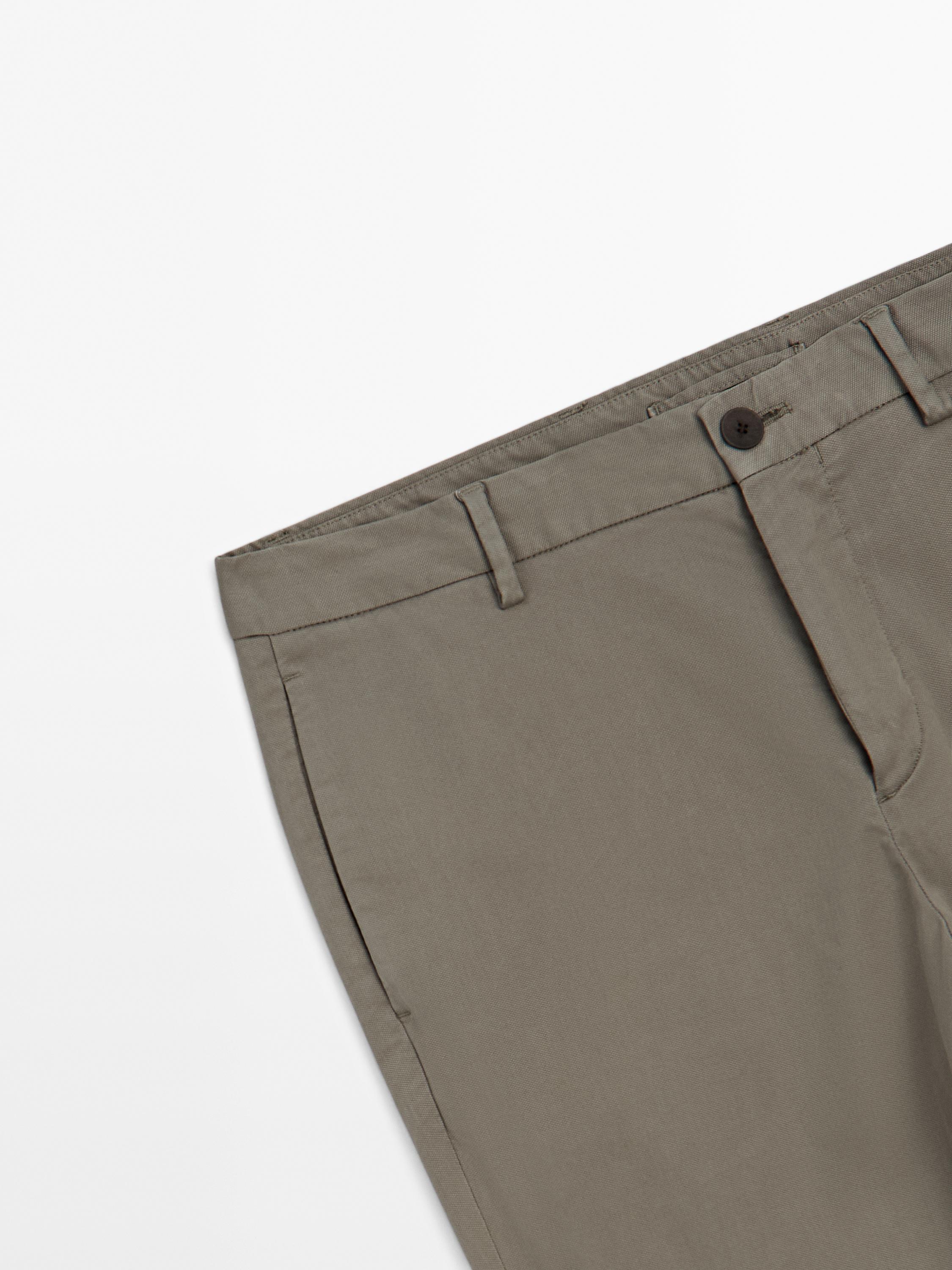 Slim fit textured trousers