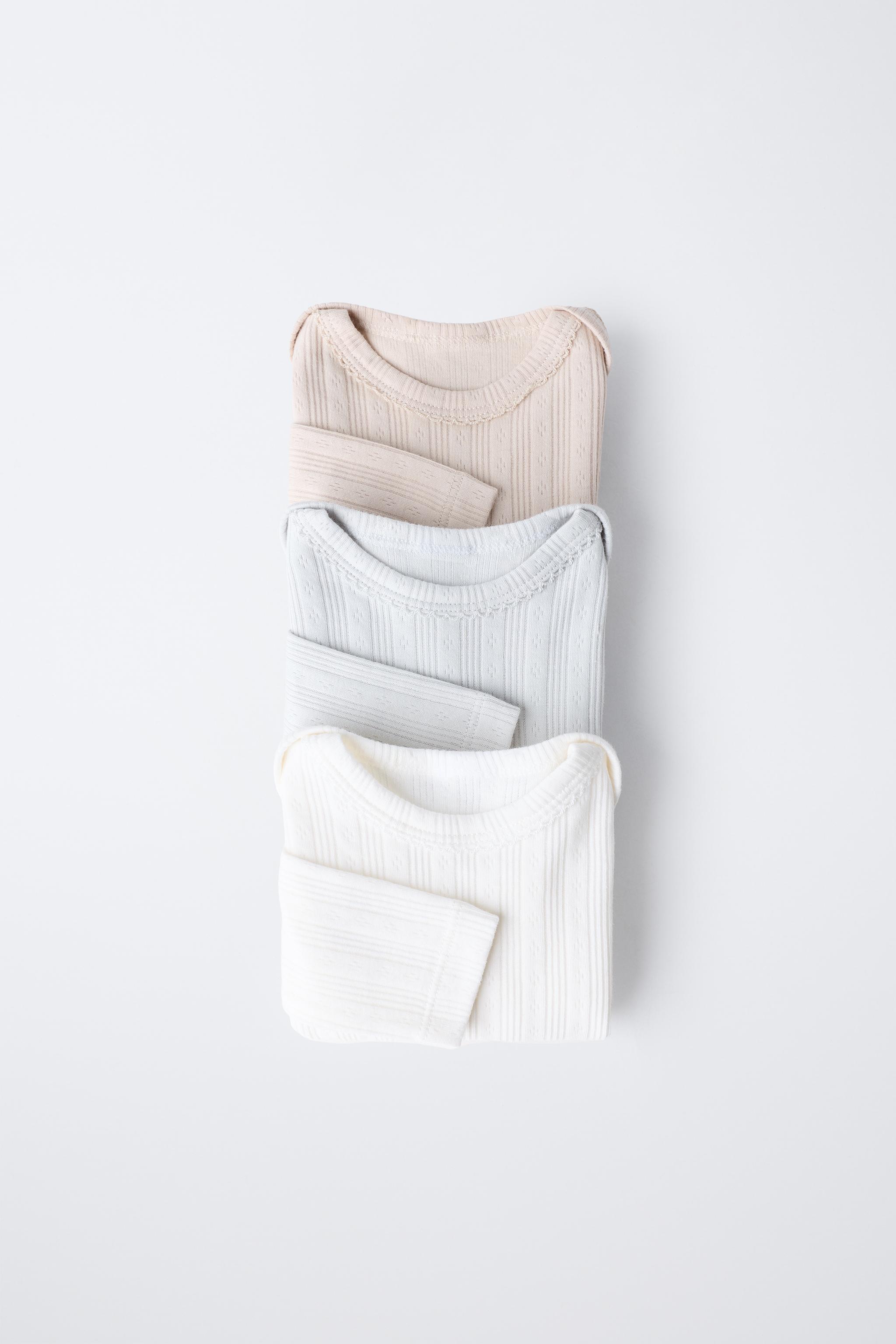 6 MONTHS-3 YEARS/ THREE-PACK OF LONG SLEEVE BODYSUITS