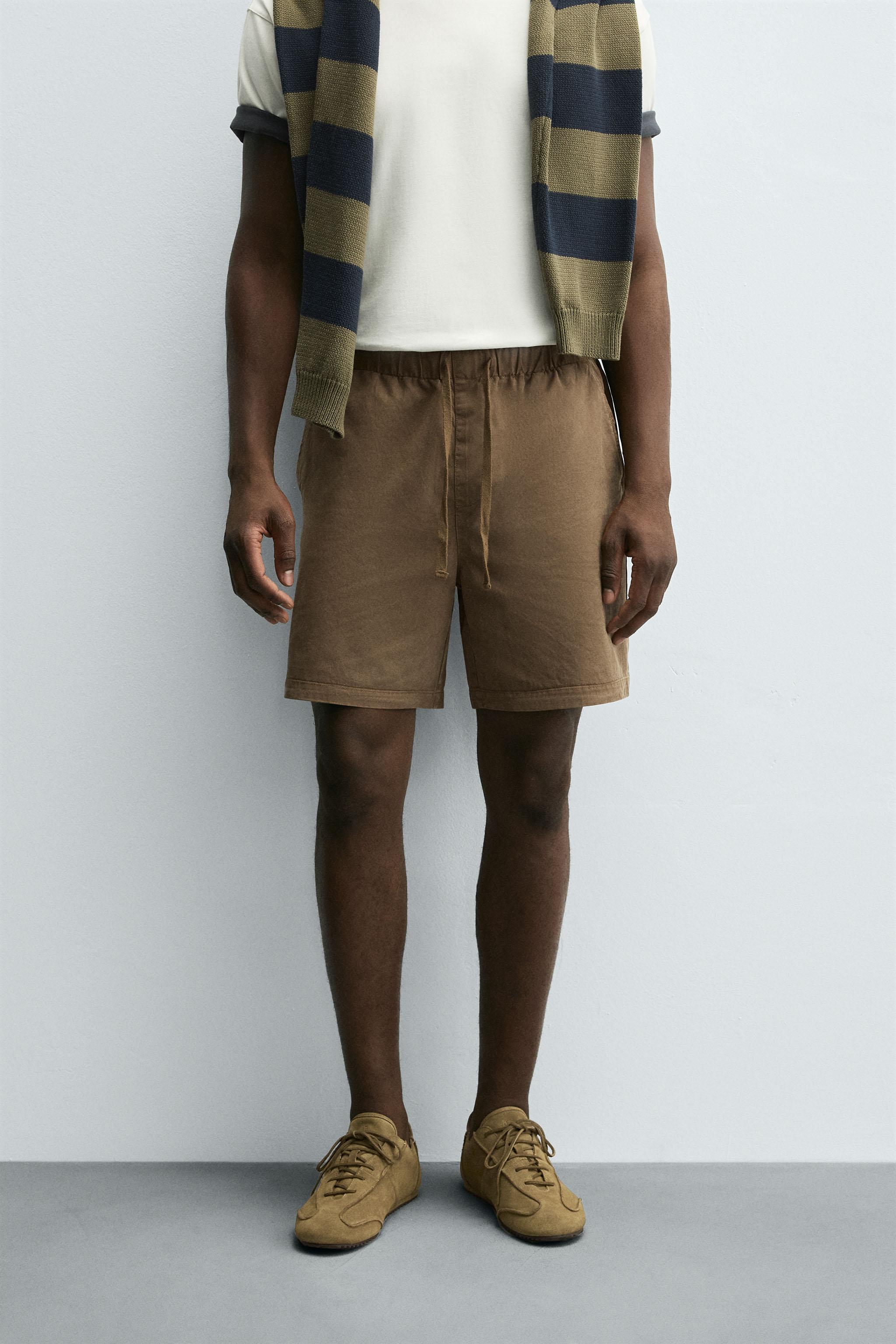 RELAXED FIT LYOCELL-COTTON SHORTS