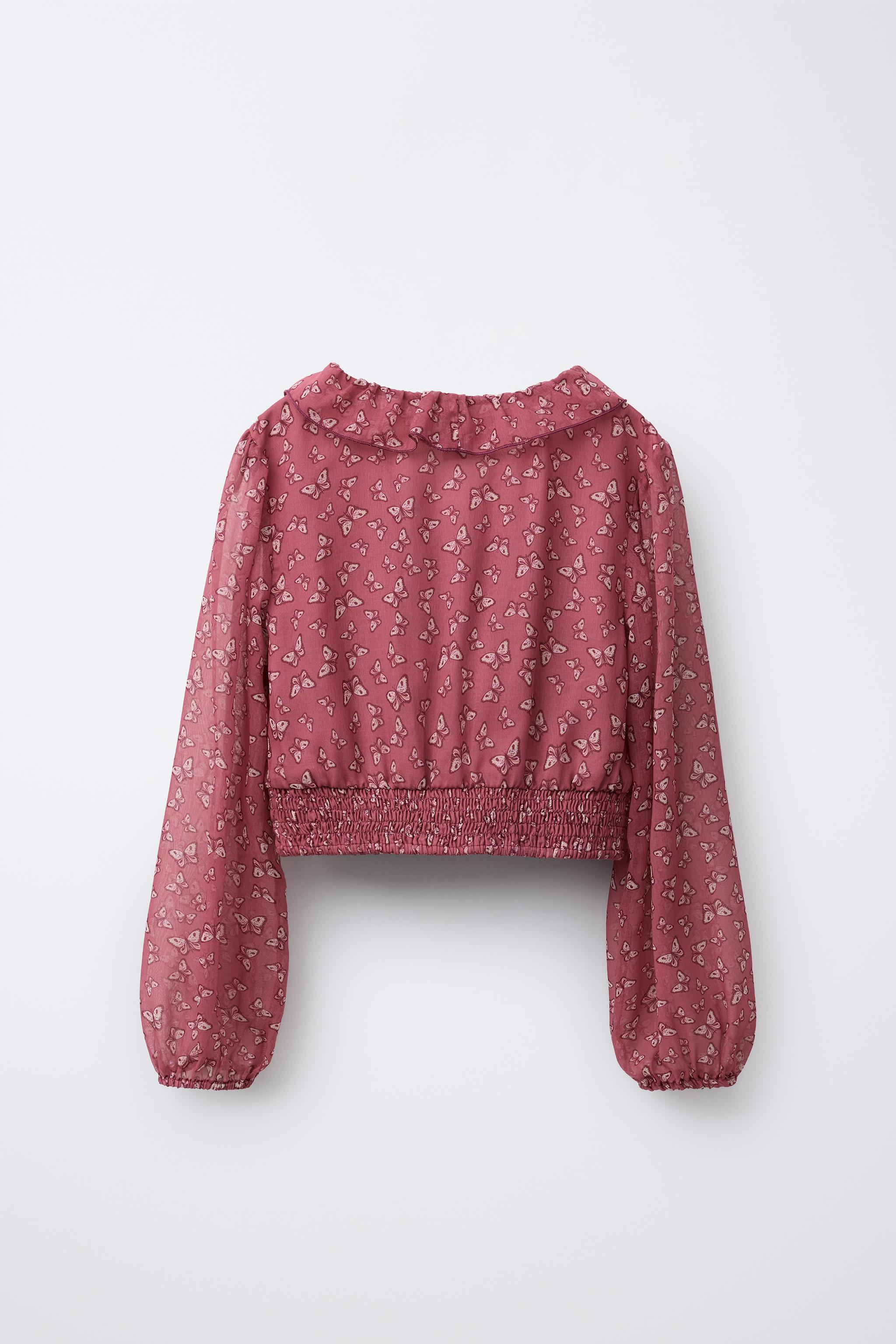 BUTTERFLY PRINT BLOUSE