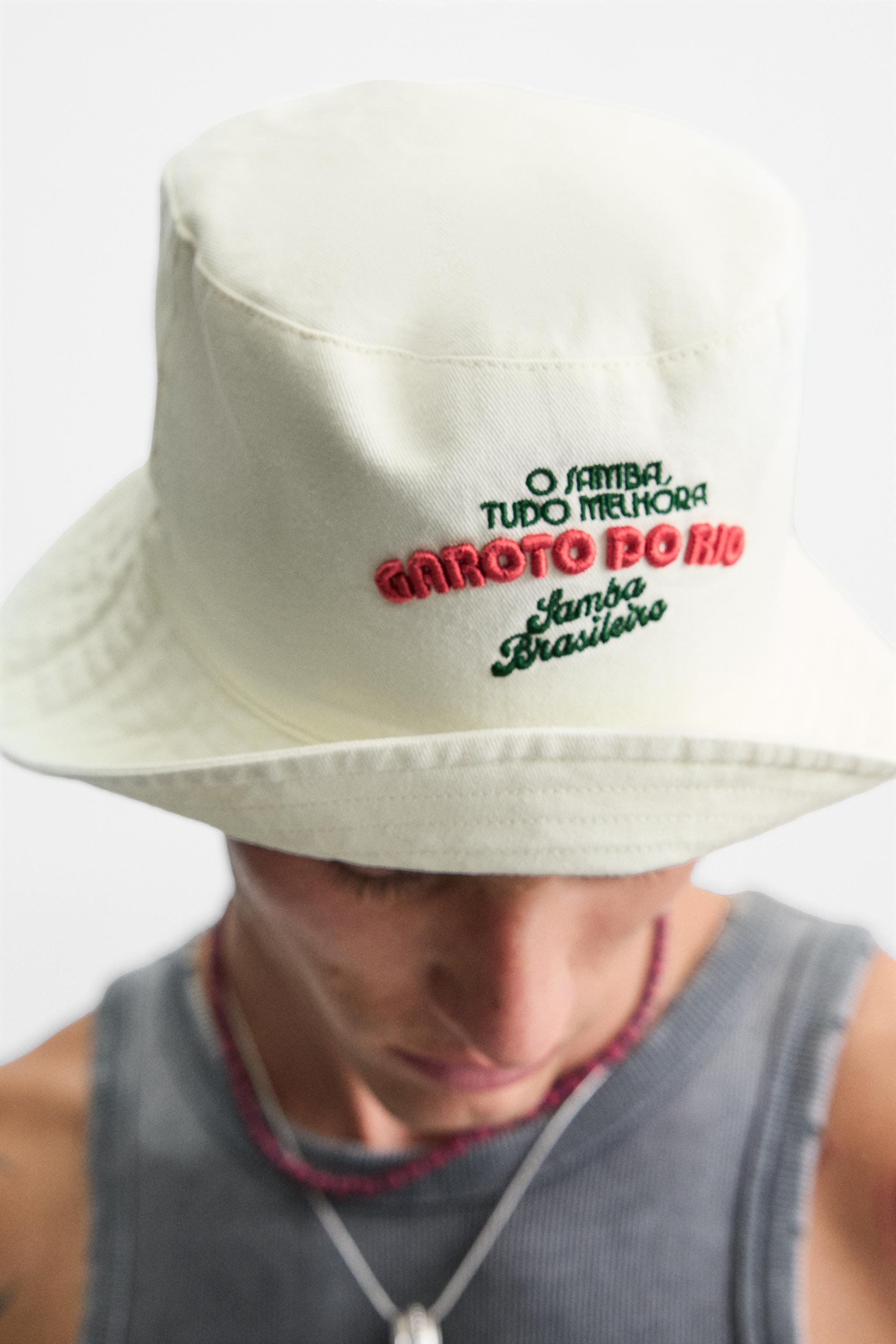 CONTRAST EMBROIDERY BUCKET HAT