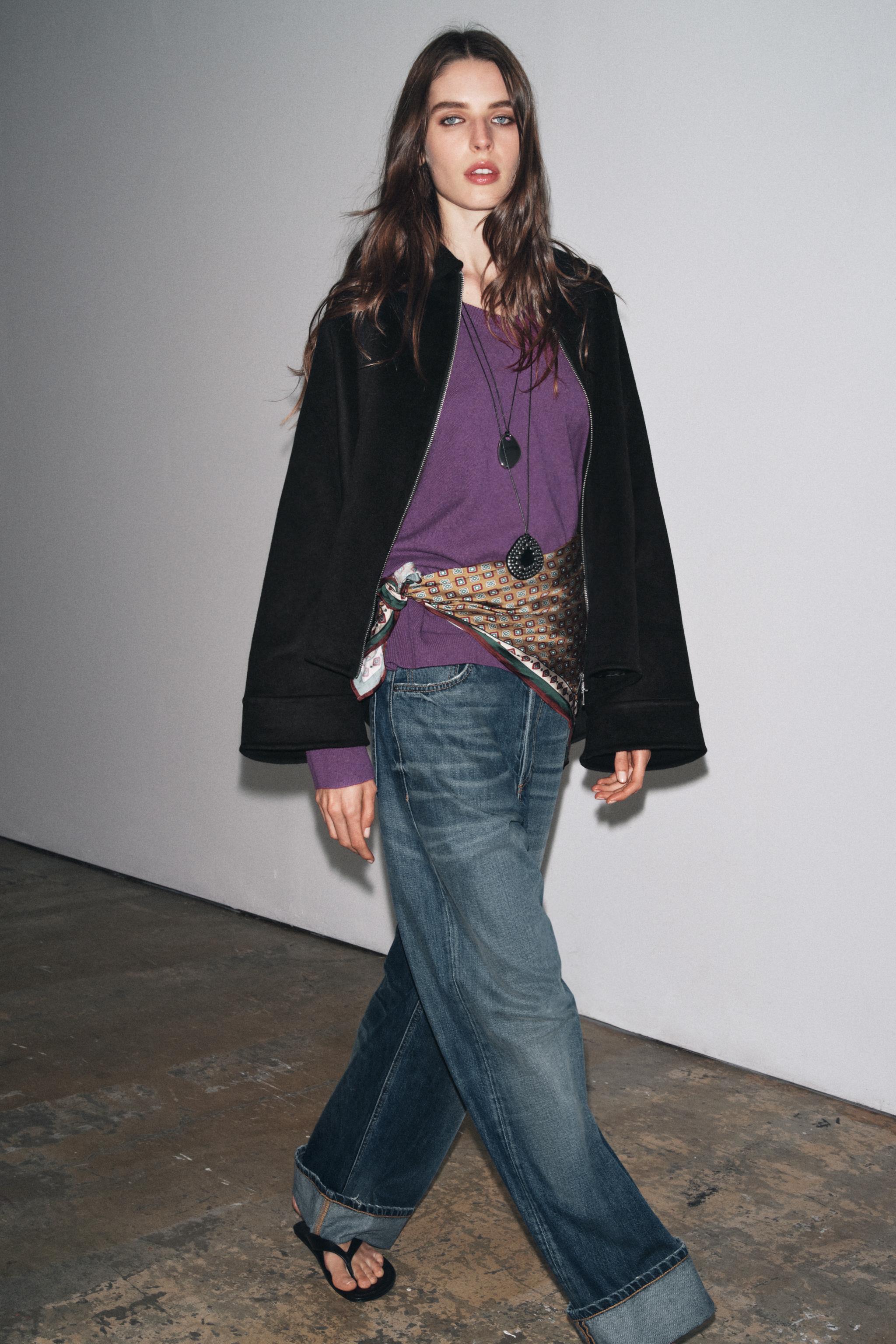 WOOL BLEND ZIP JACKET ZW COLLECTION