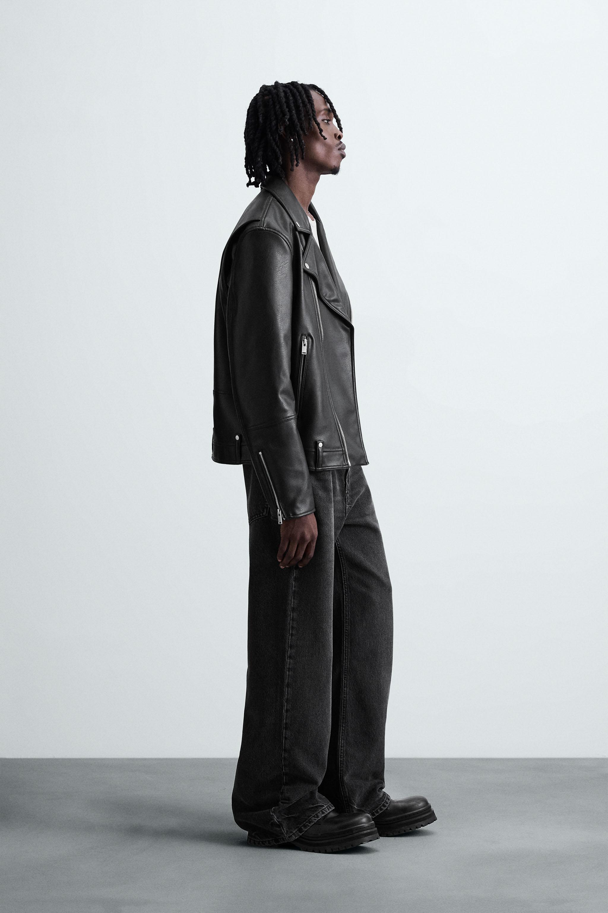 FAUX LEATHER BIKER JACKET