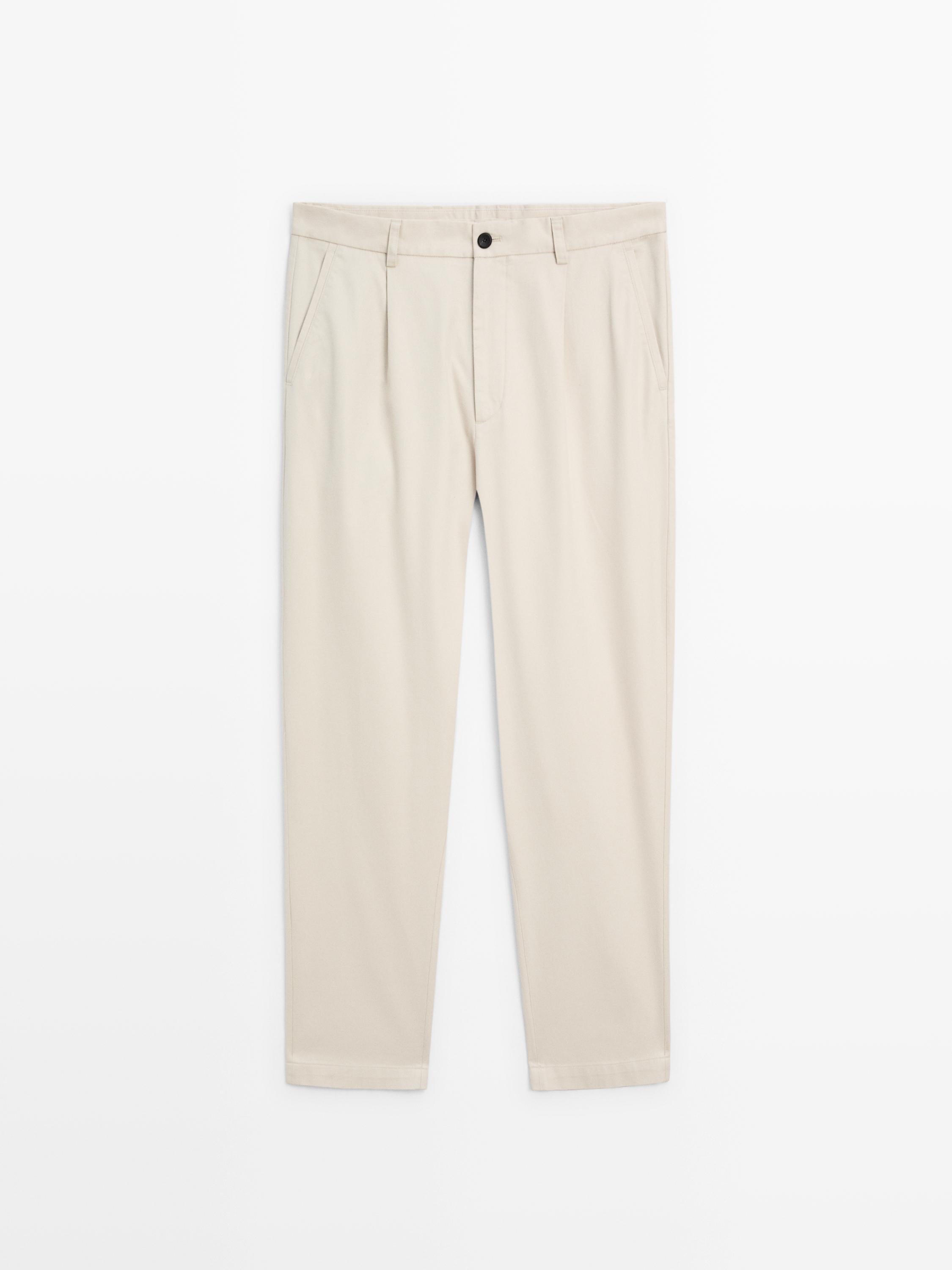 100% cotton relaxed fit trousers
