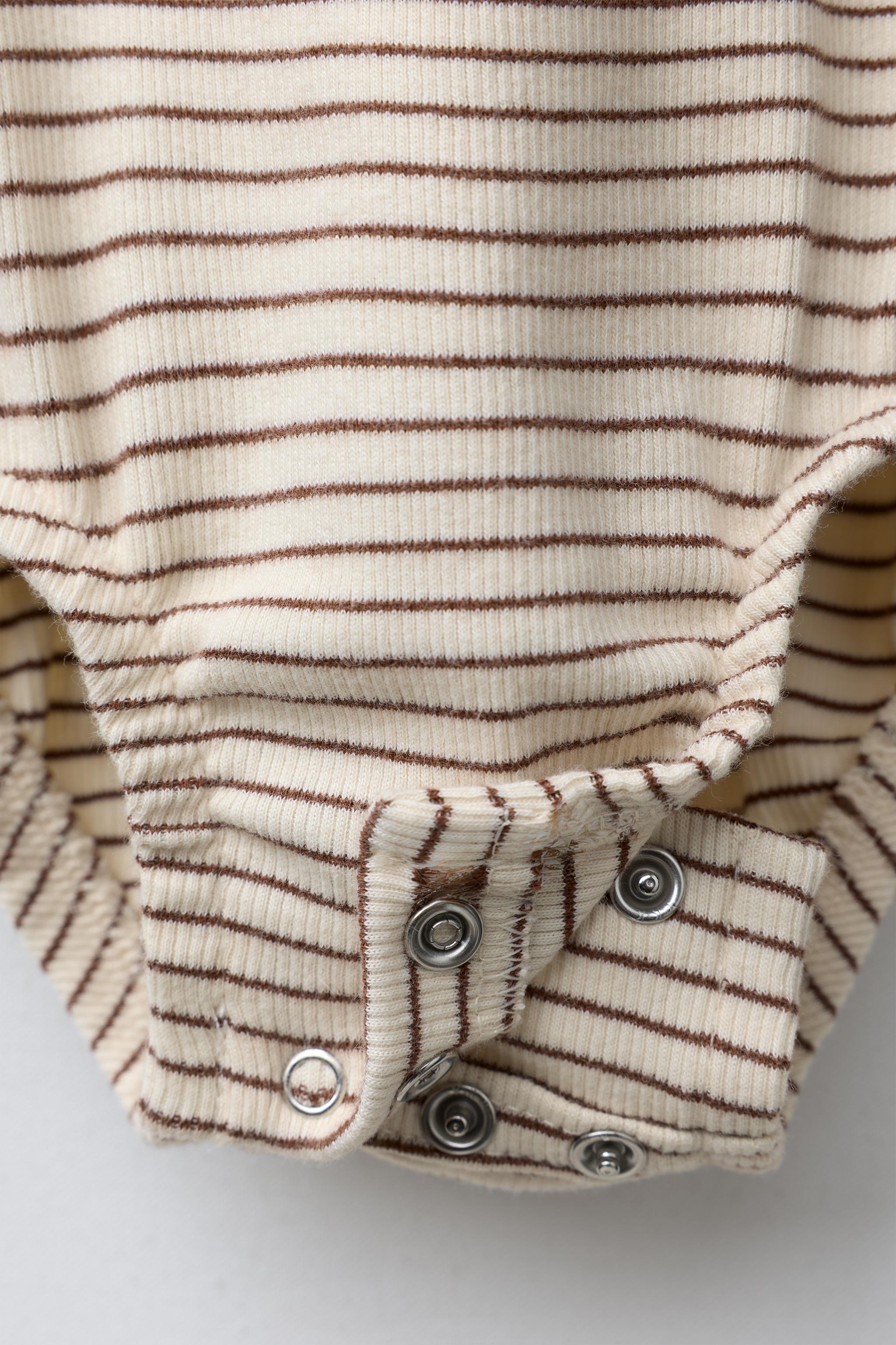 STRIPED BODYSUIT AND LEGGINGS SET