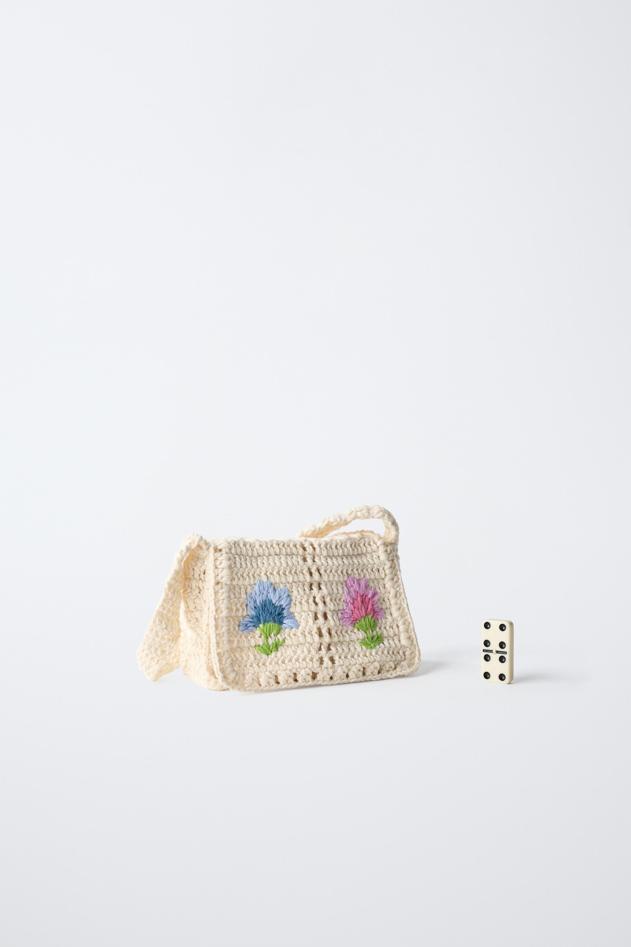 FLORAL CROCHET CROSSBODY BAG