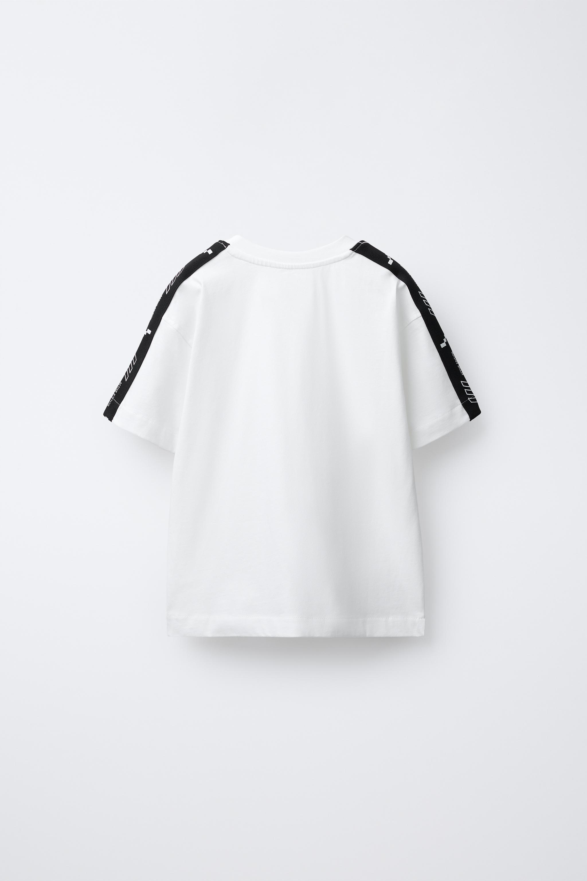 SPORTY STRIPE TEXT T-SHIRT