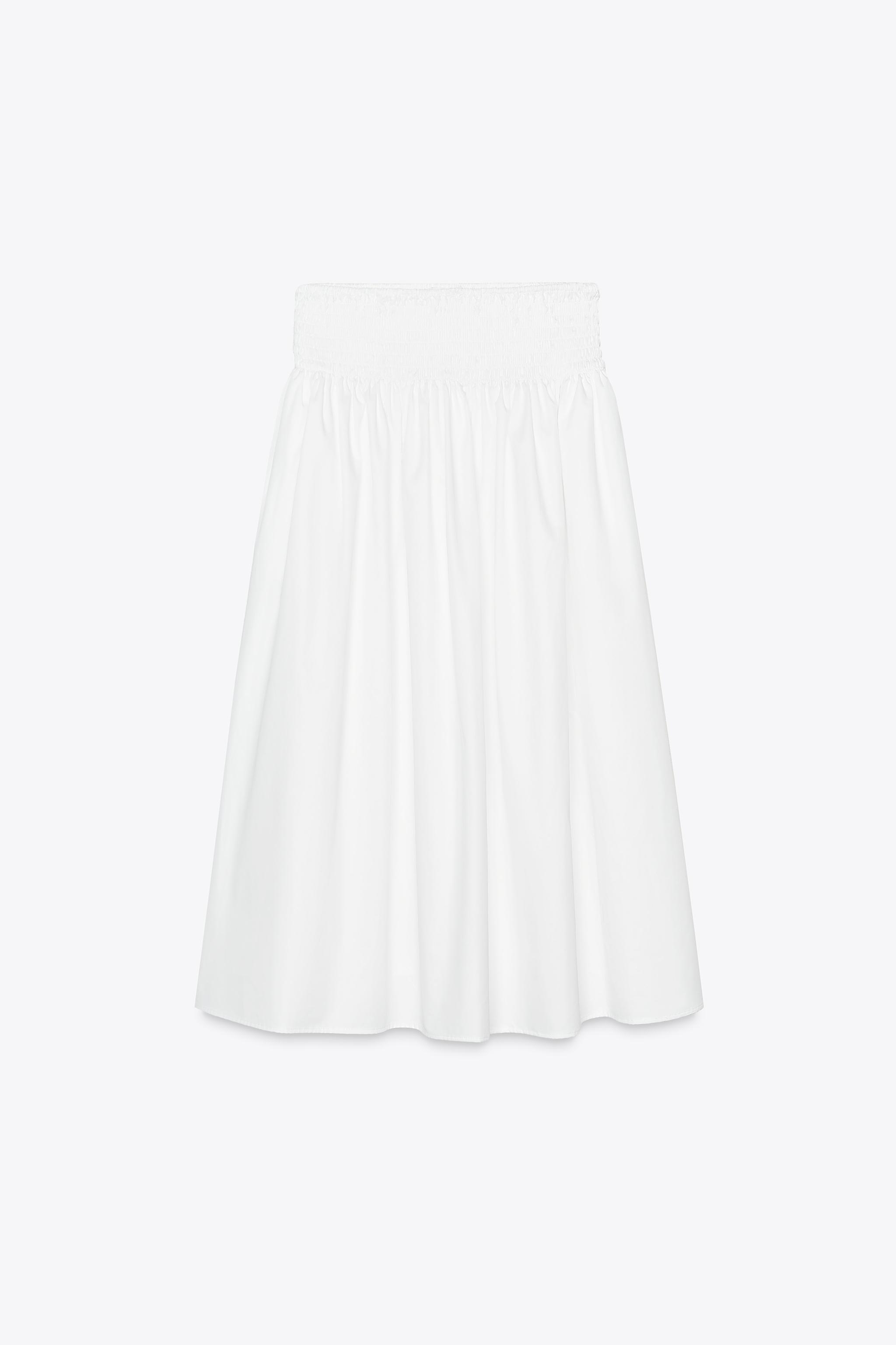 POPLIN MIDI SKIRT