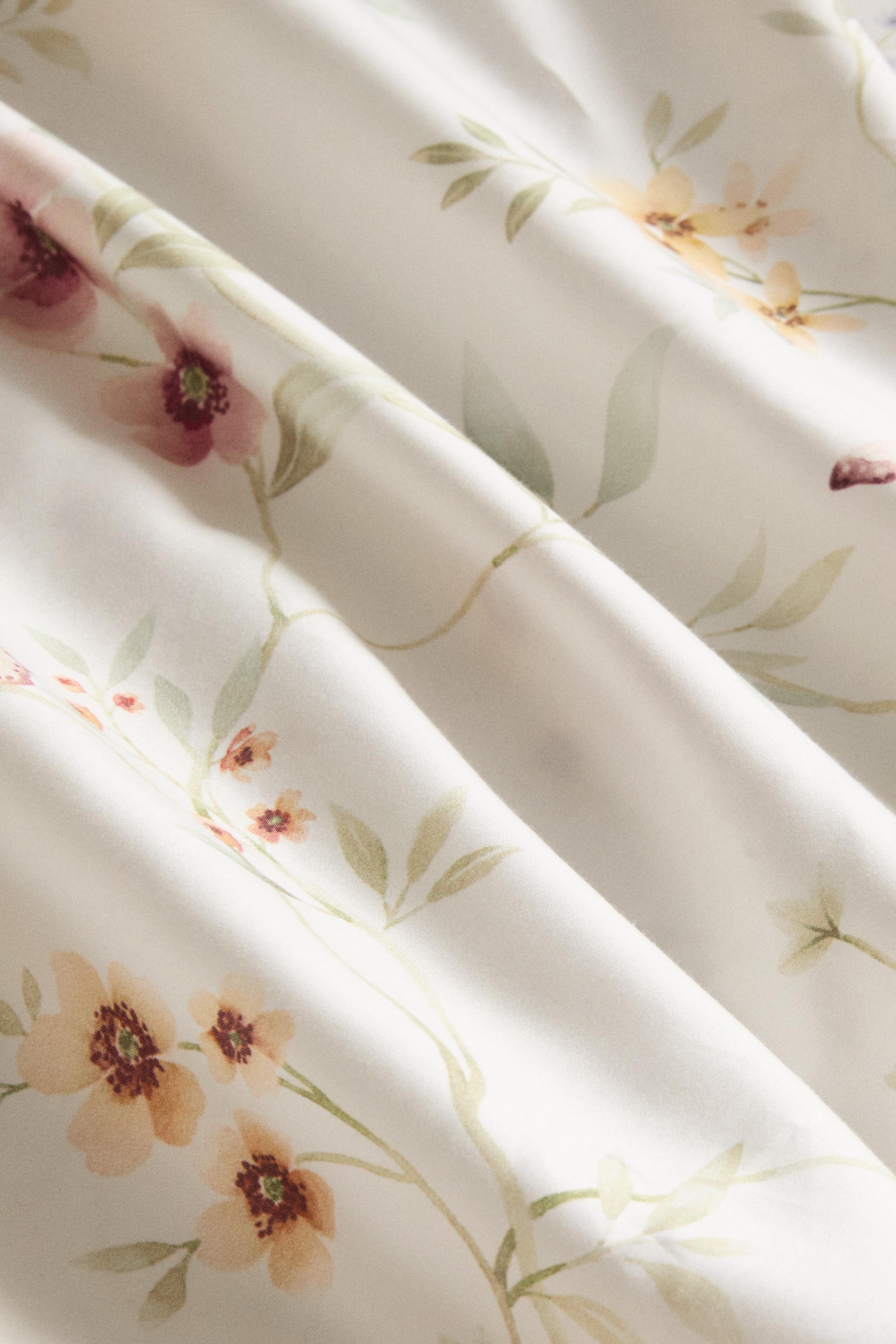 FLORAL PRINT SATEEN DUVET COVER