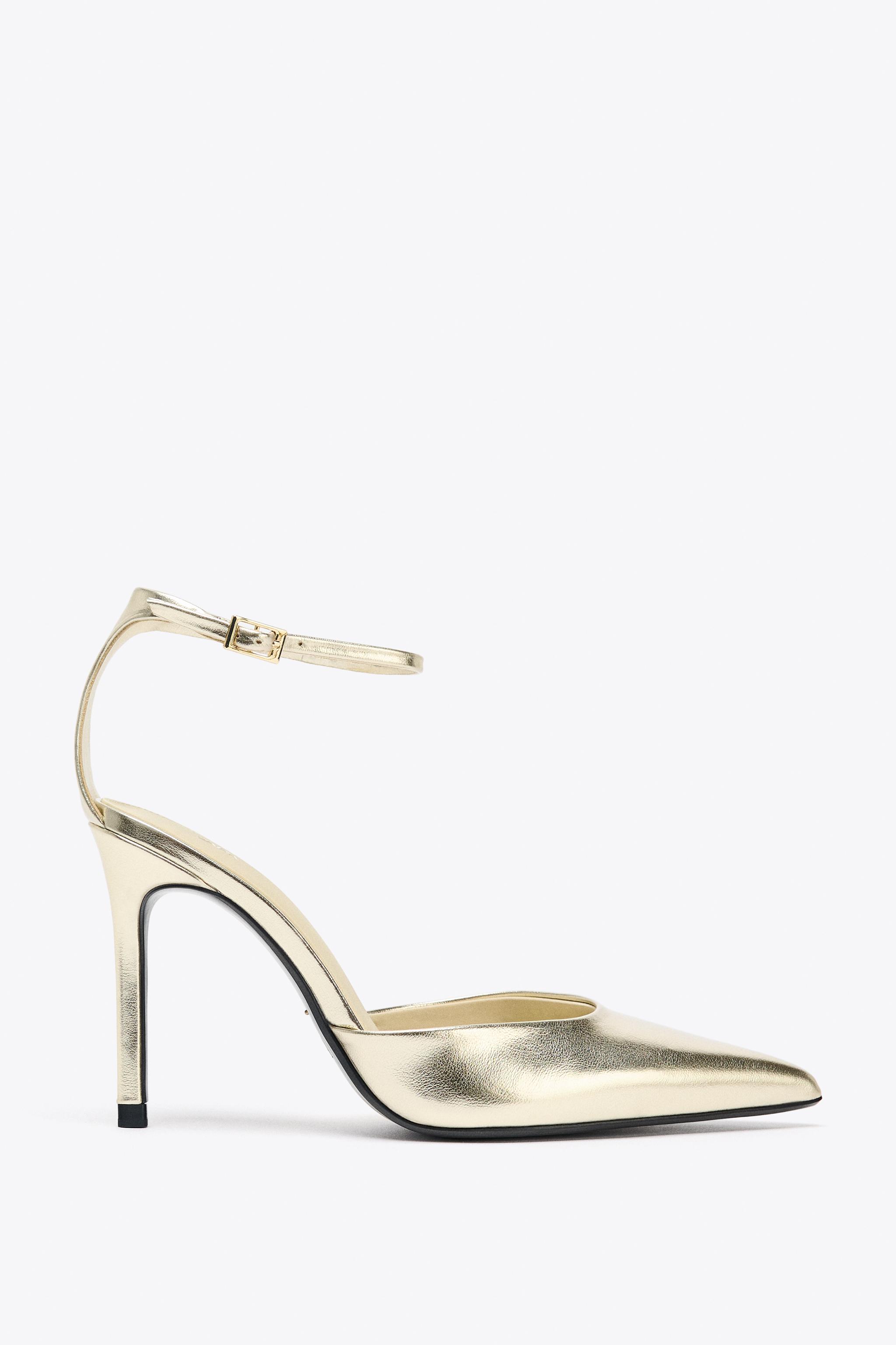 METALLIC EFFECT HEELED SHOES