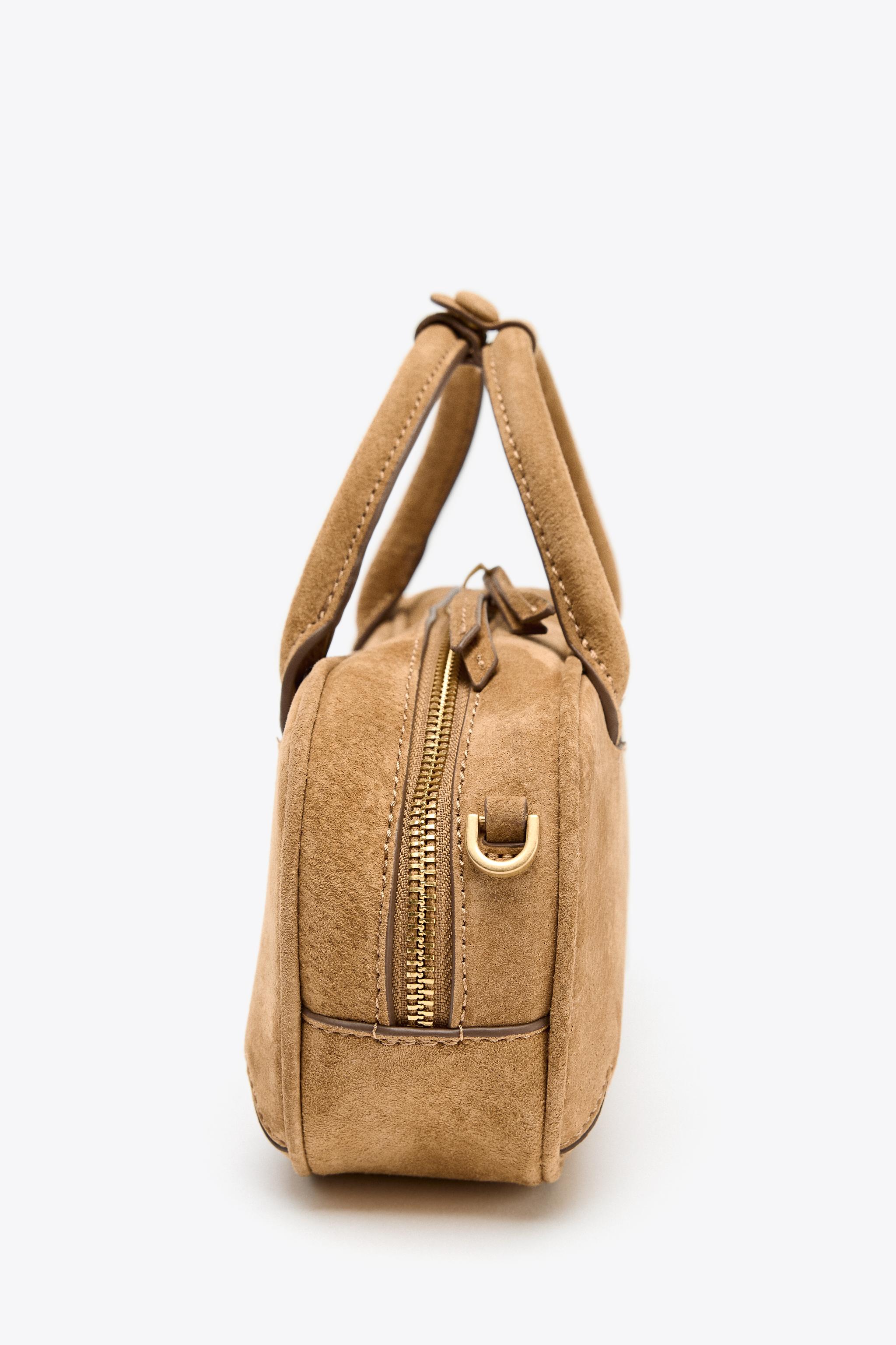 MINI DOUBLE HANDLE SUEDE BAG