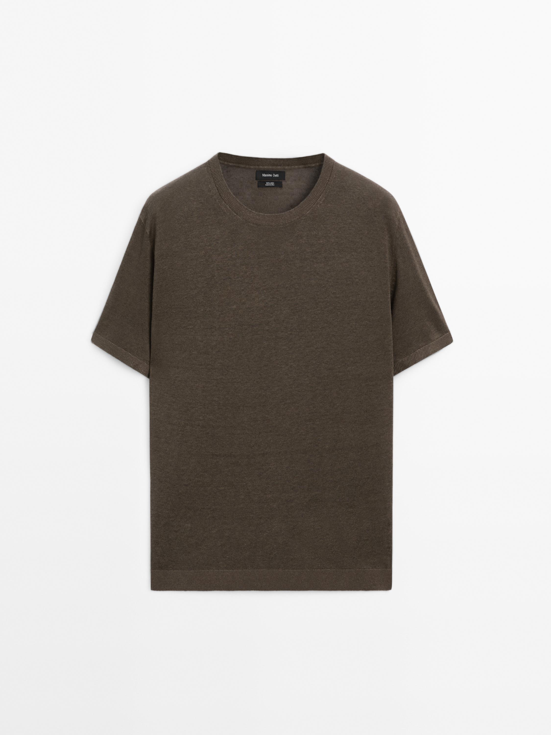 100% linen short sleeve knit T-shirt