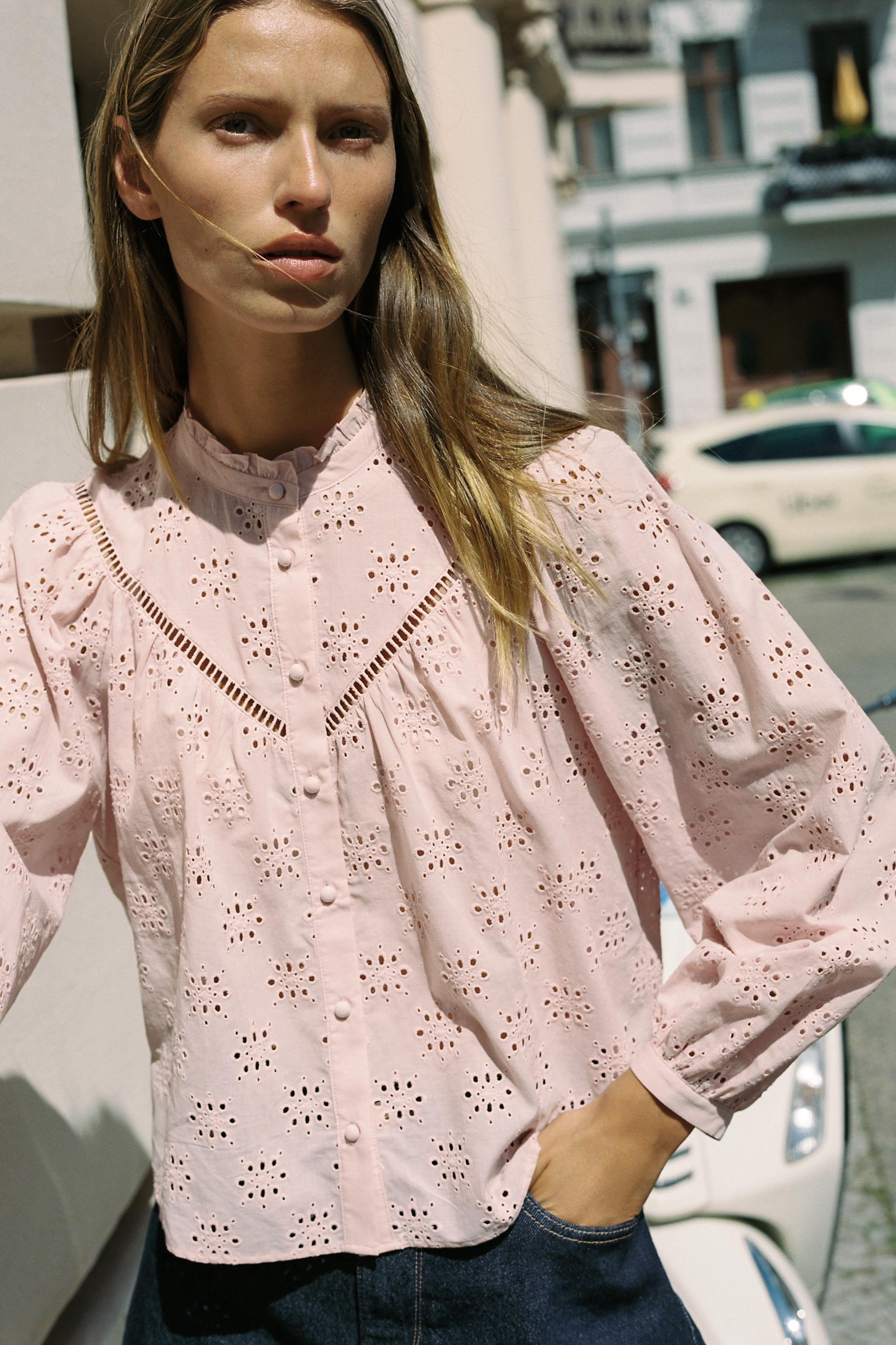 EYELET EMBROIDERY SHIRT