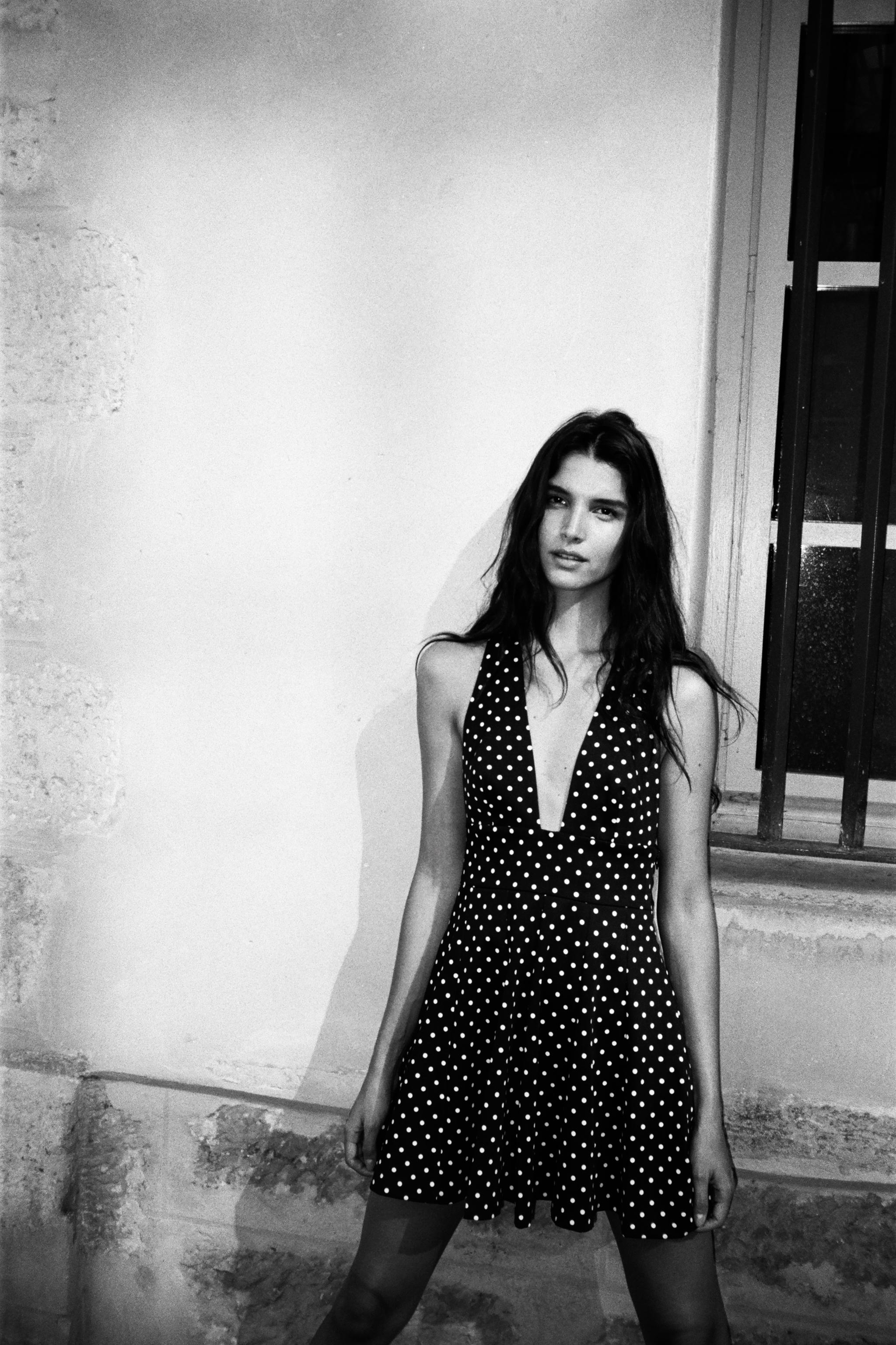 POLKA DOT HALTER MINI DRESS