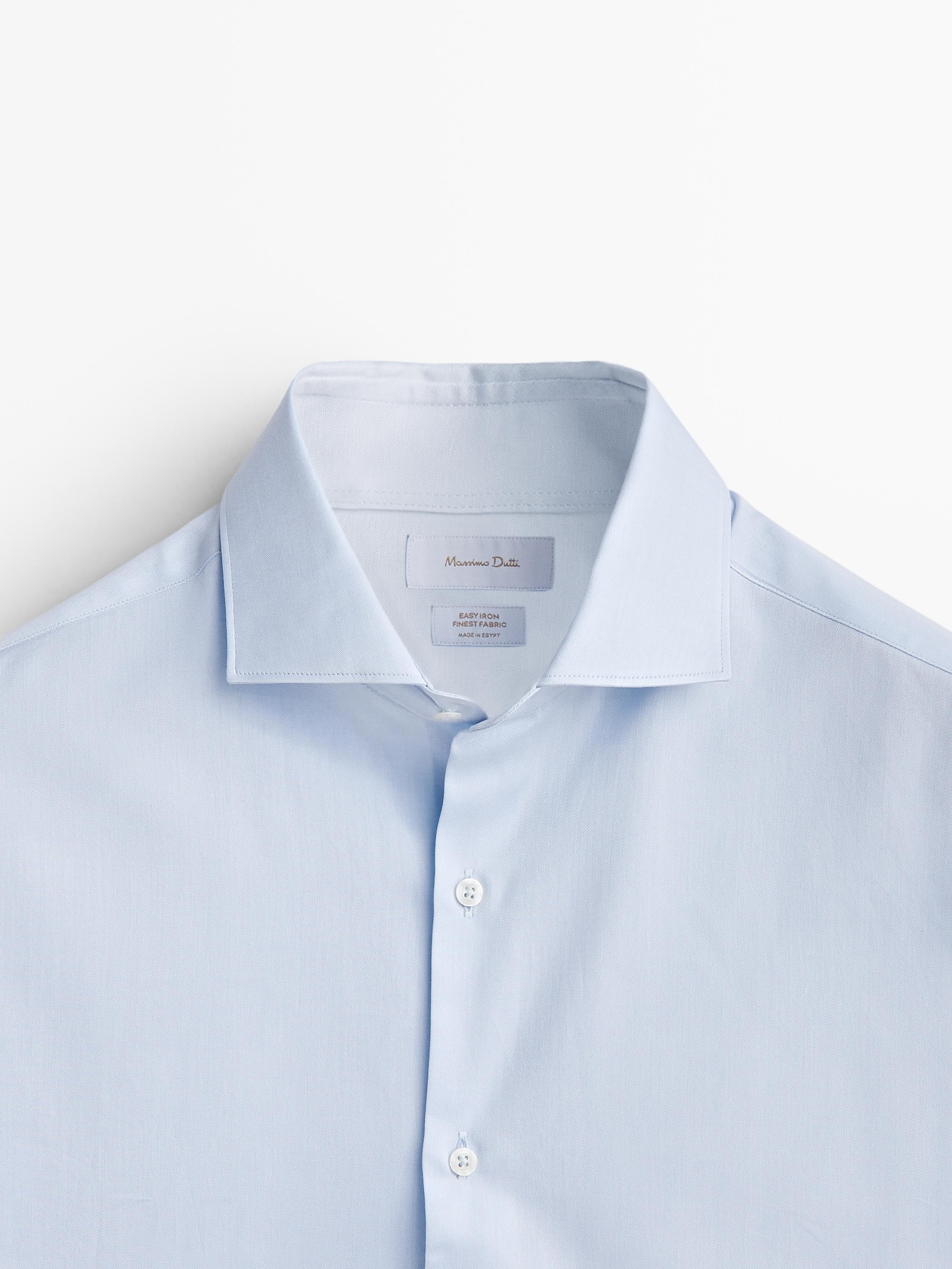 Slim fit cotton shirt with double cuffs