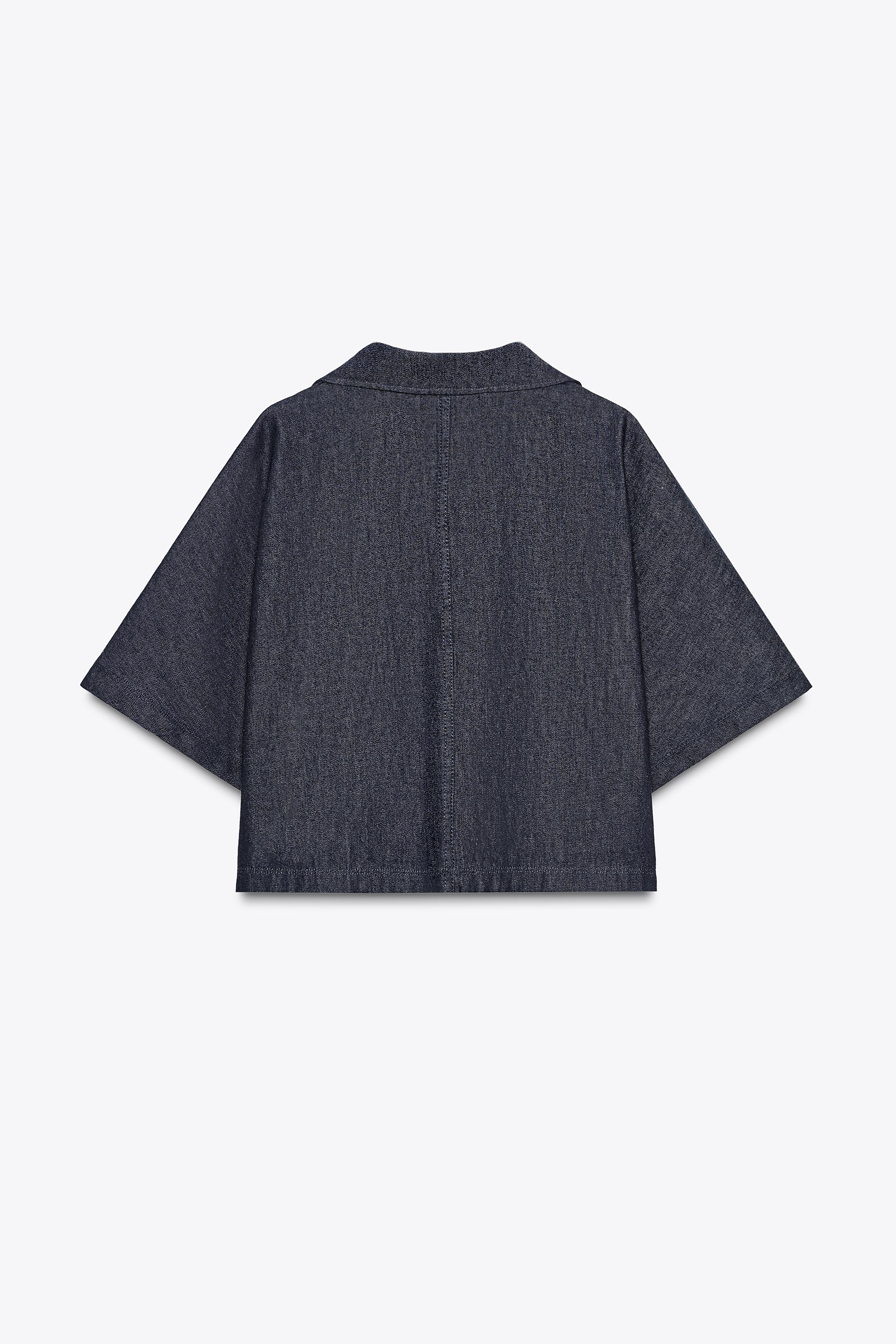 TRF DENIM POLO COLLAR SHIRT